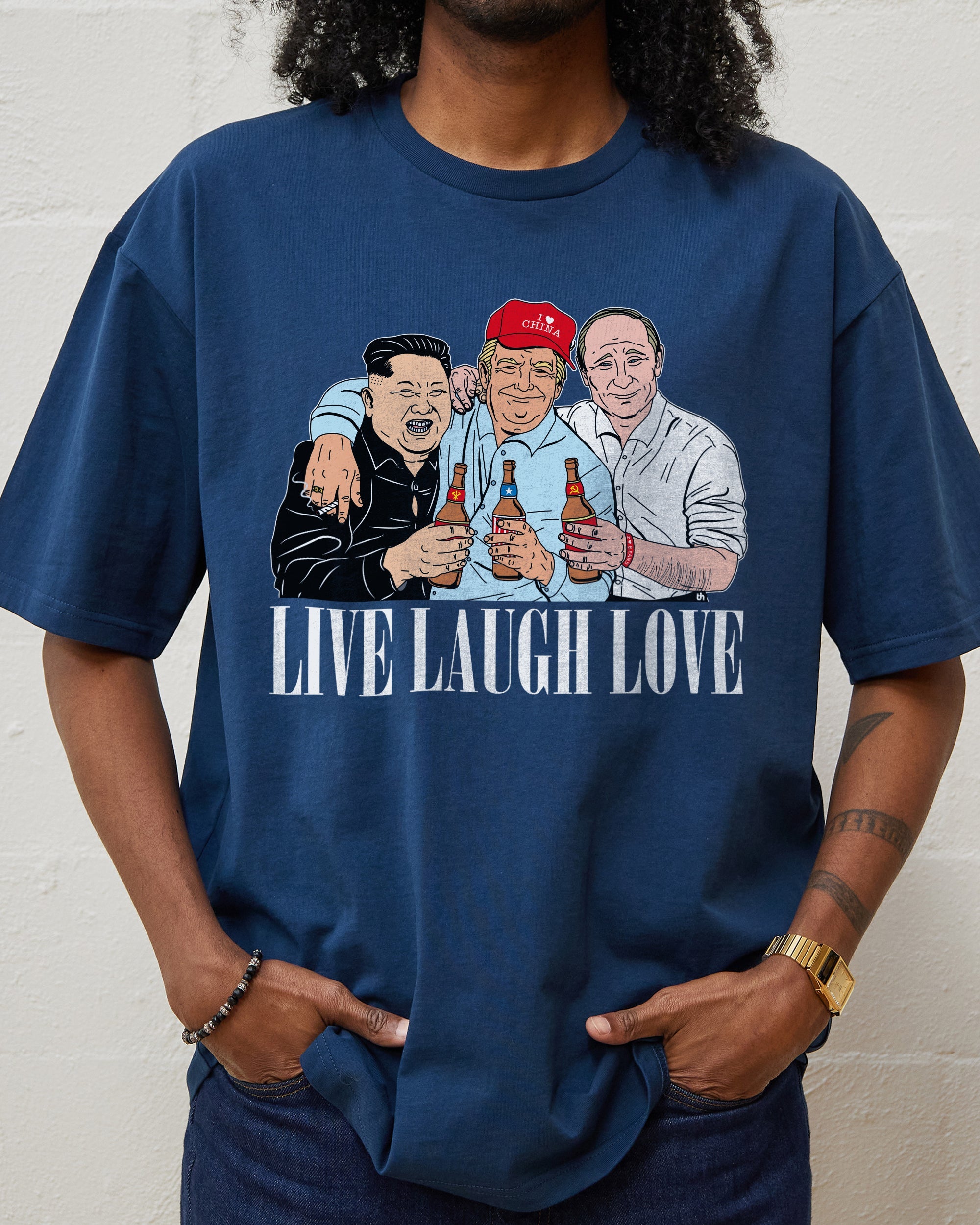 Live Laugh Love T-Shirt Australia Online #colour_navy