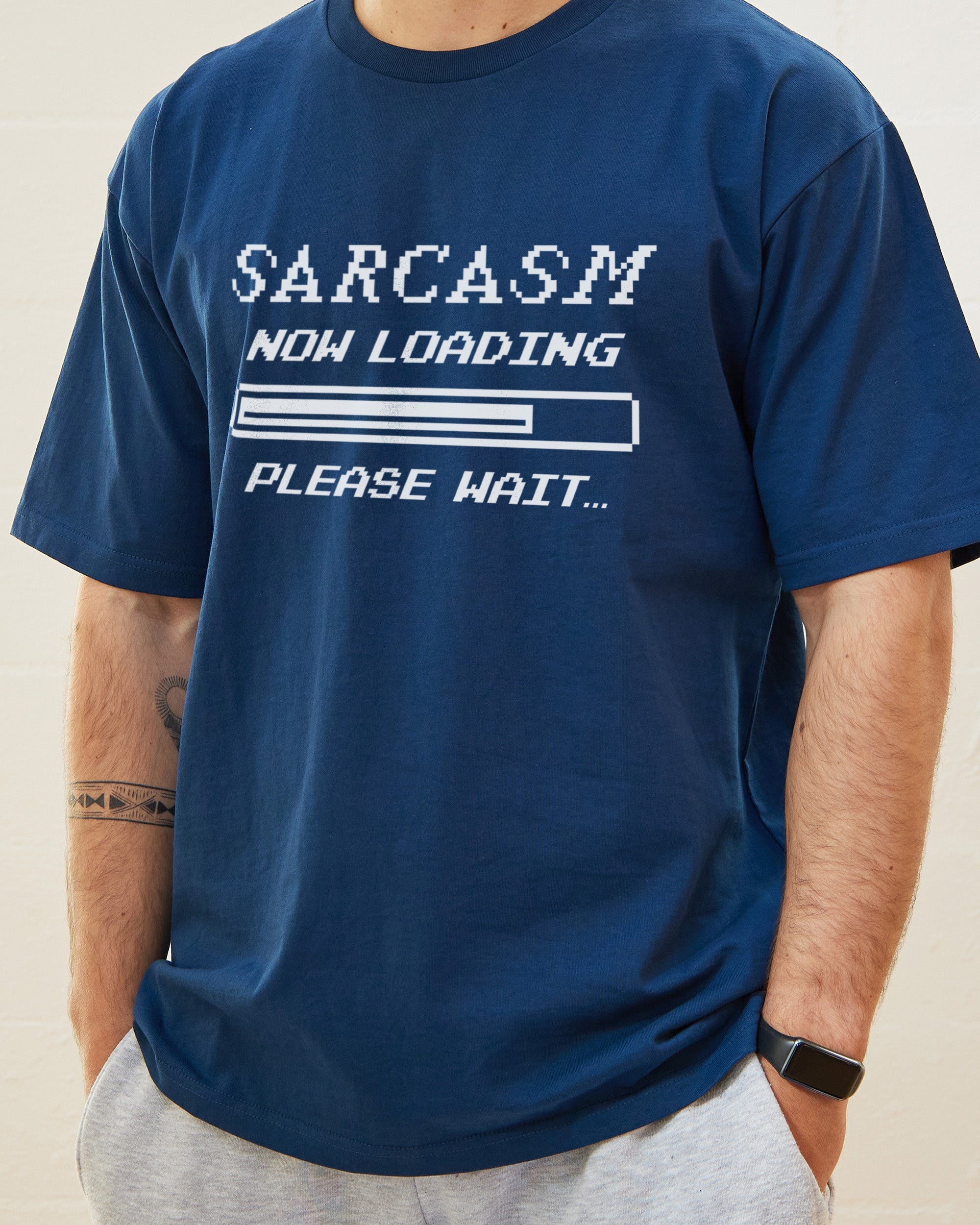 Sarcasm Loading T-Shirt Australia Online #colour_navy