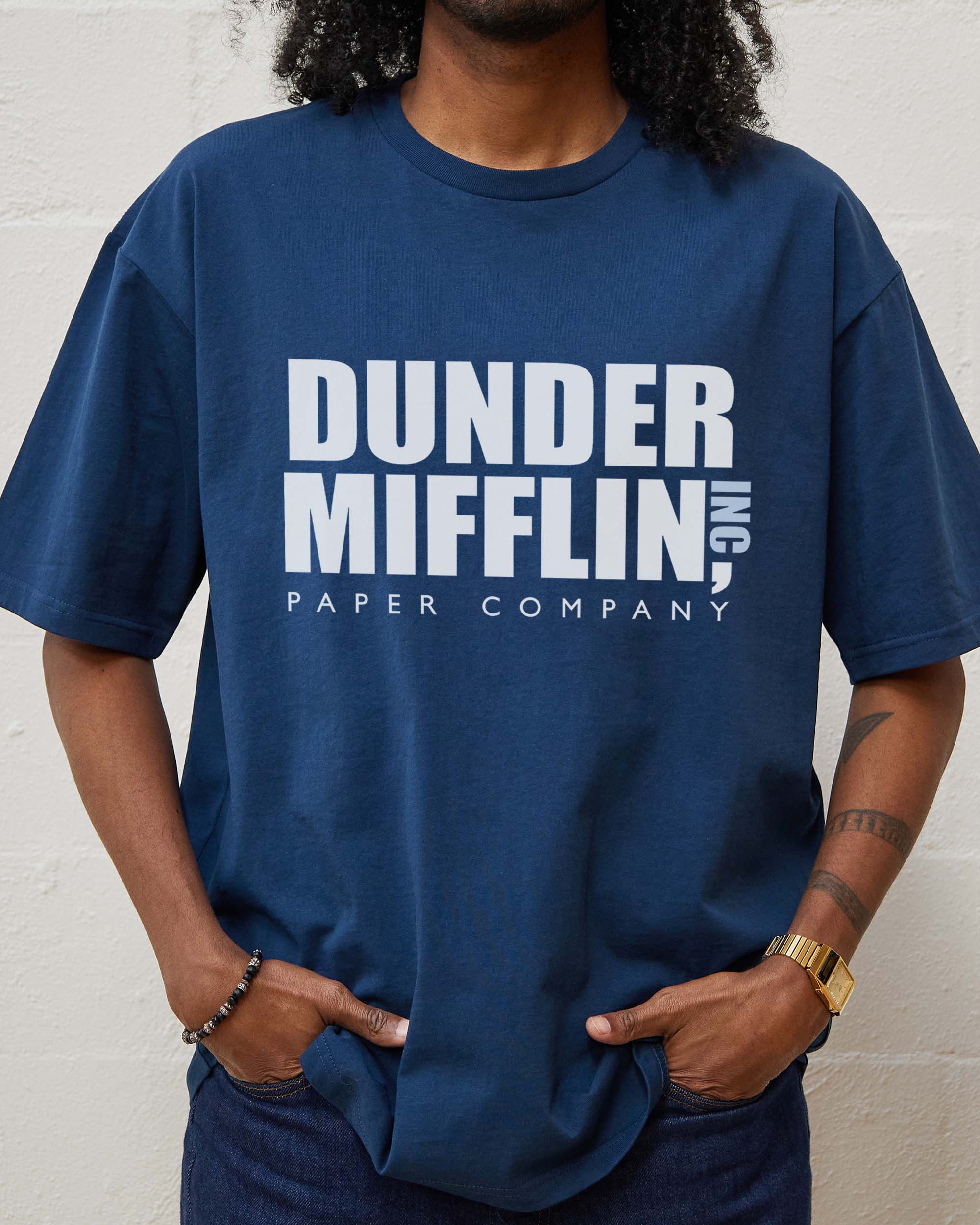 Dunder Mifflin T-Shirt Australia Online #colour_navy