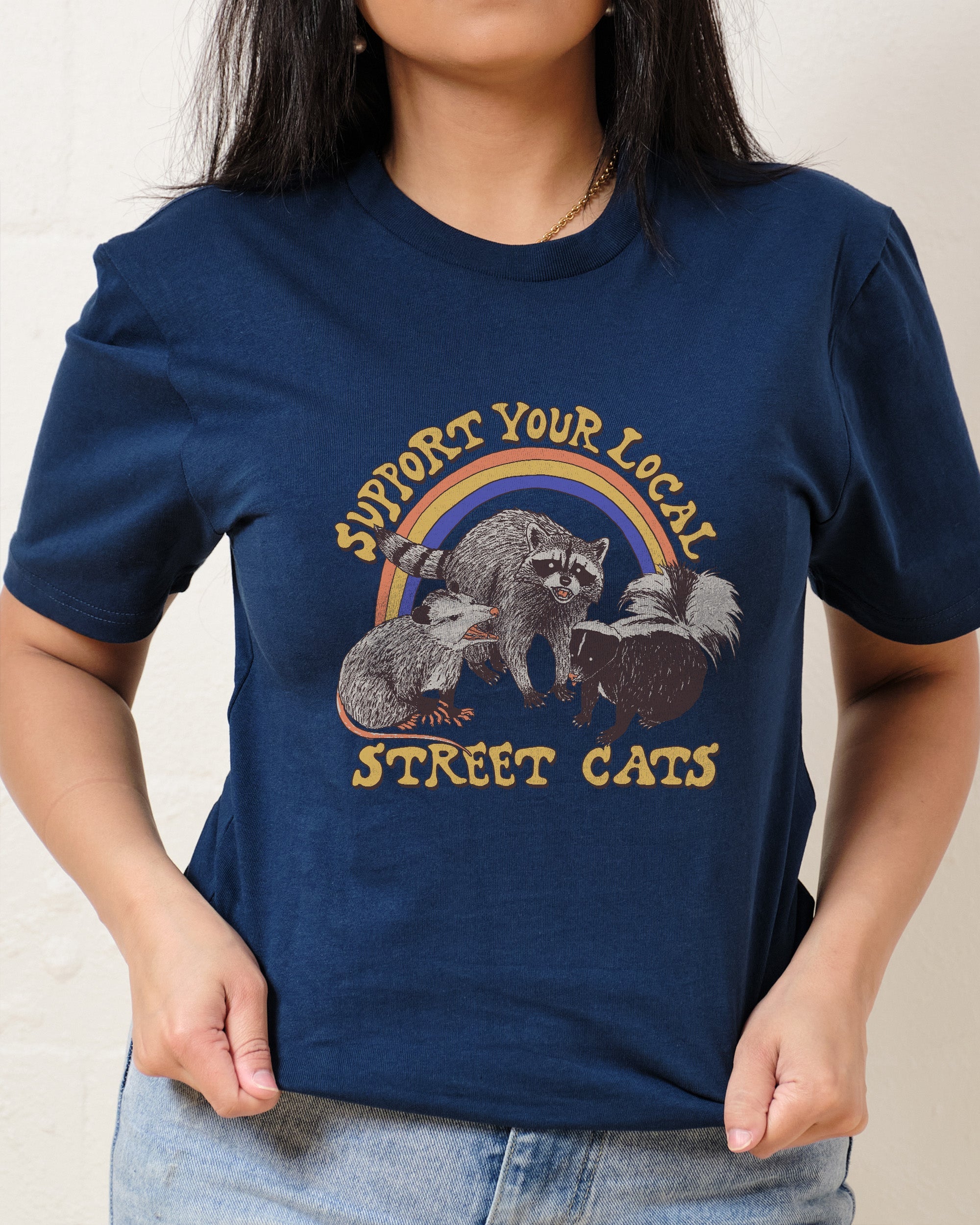 Street Cats T-Shirt Australia Online Navy
