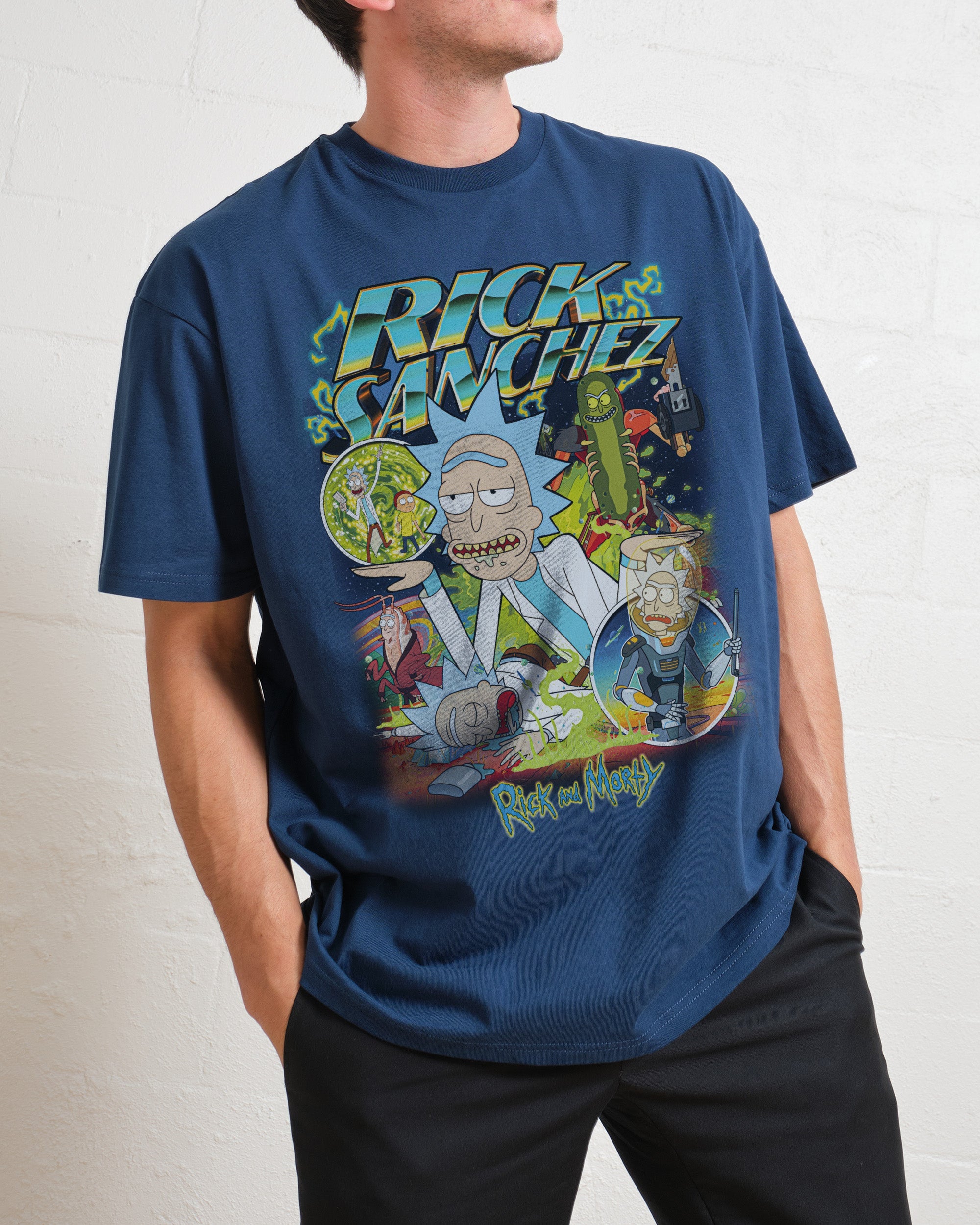 Rick Sanchez Bootleg T-Shirt Australia Online Navy