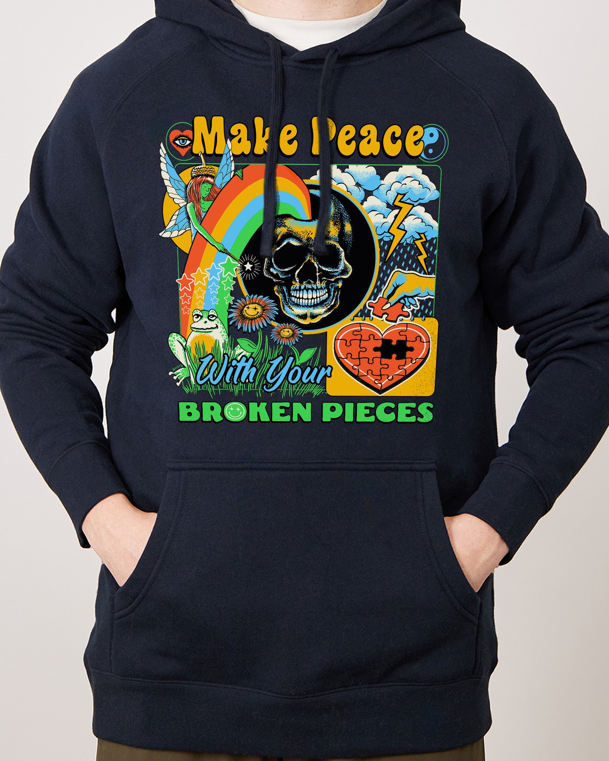 Make Peace Hoodie Australia Online Navy