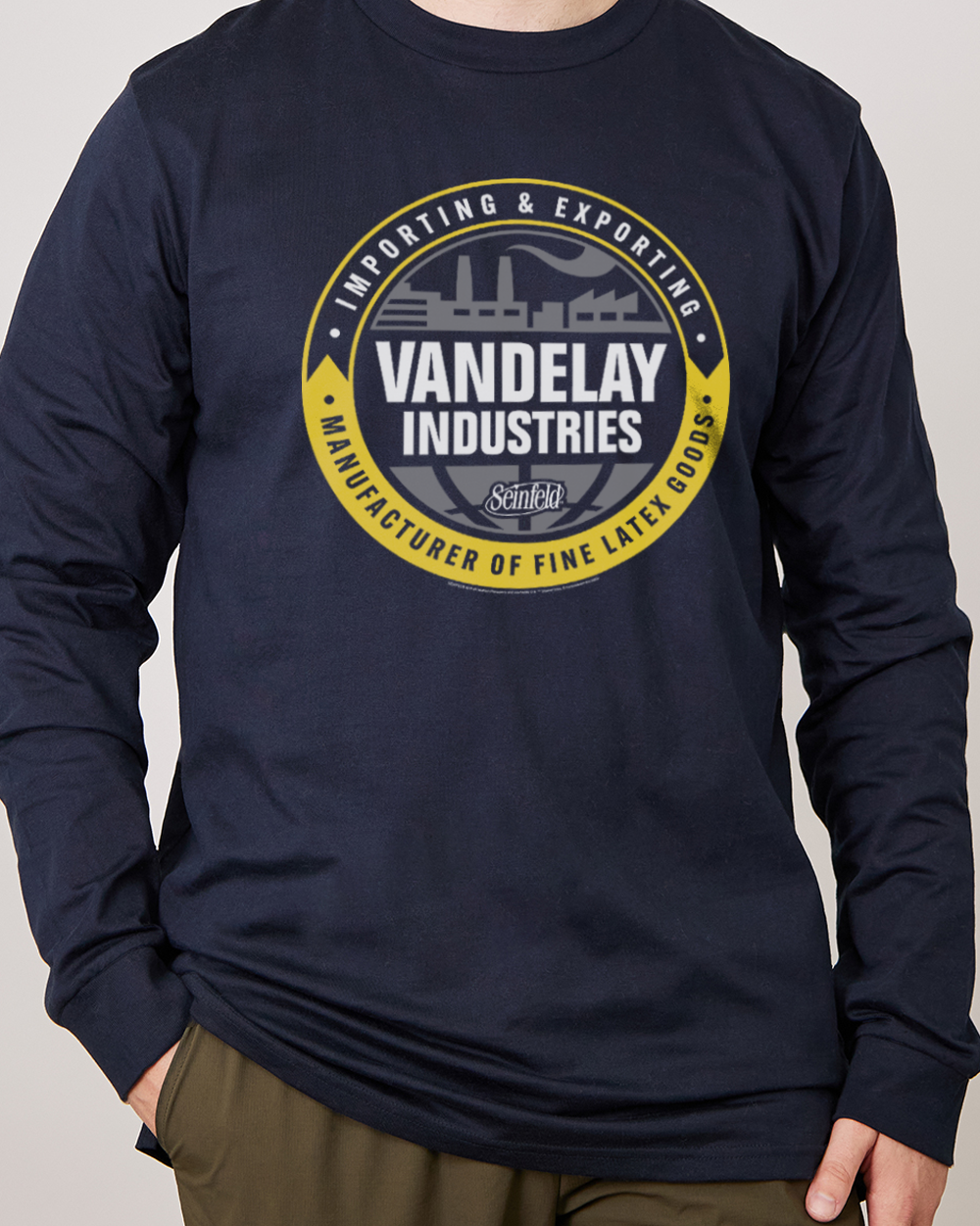 Vandelay Industries Logo Long Sleeve Navy