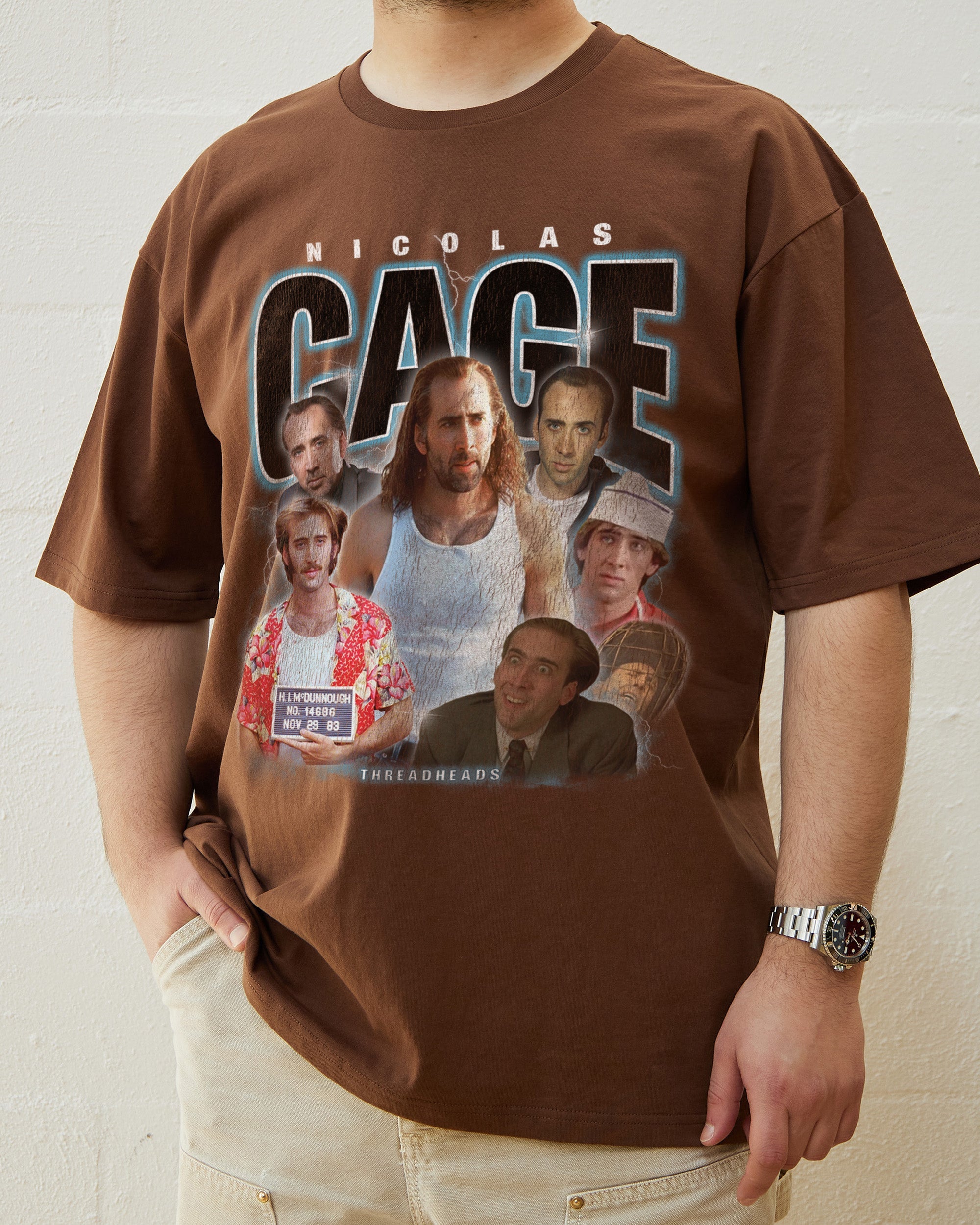 Nic Cage T-Shirt Australia Online Brown