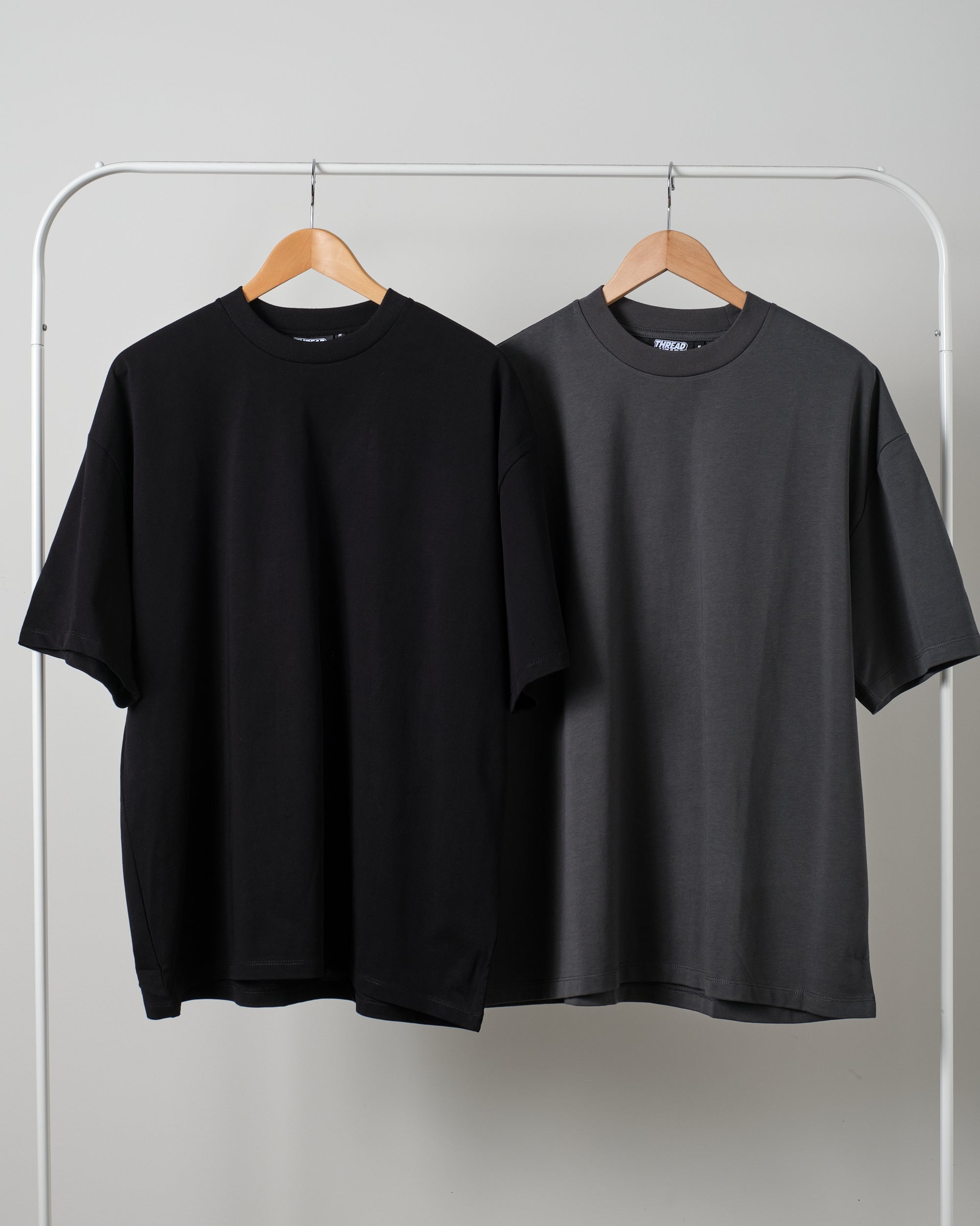 Oversized Tee 2 Pack: Black, Charcoal