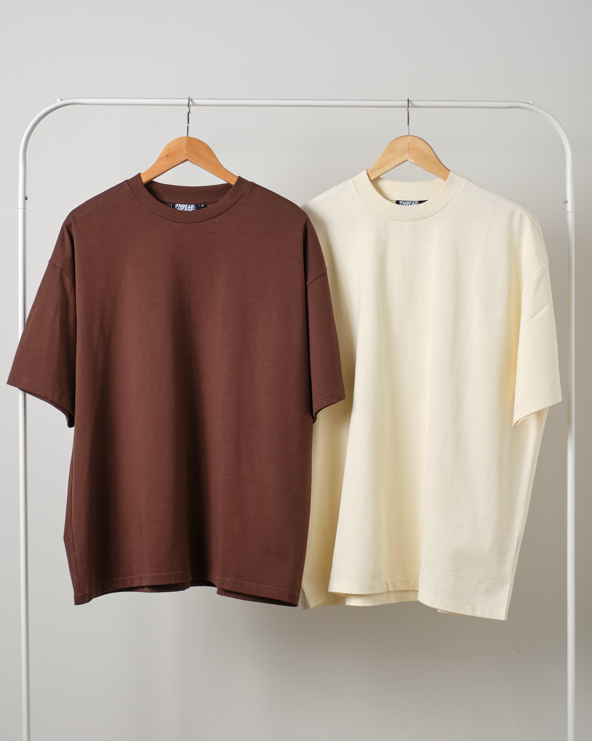 Oversized Tee 2 Pack: Natural, Brown