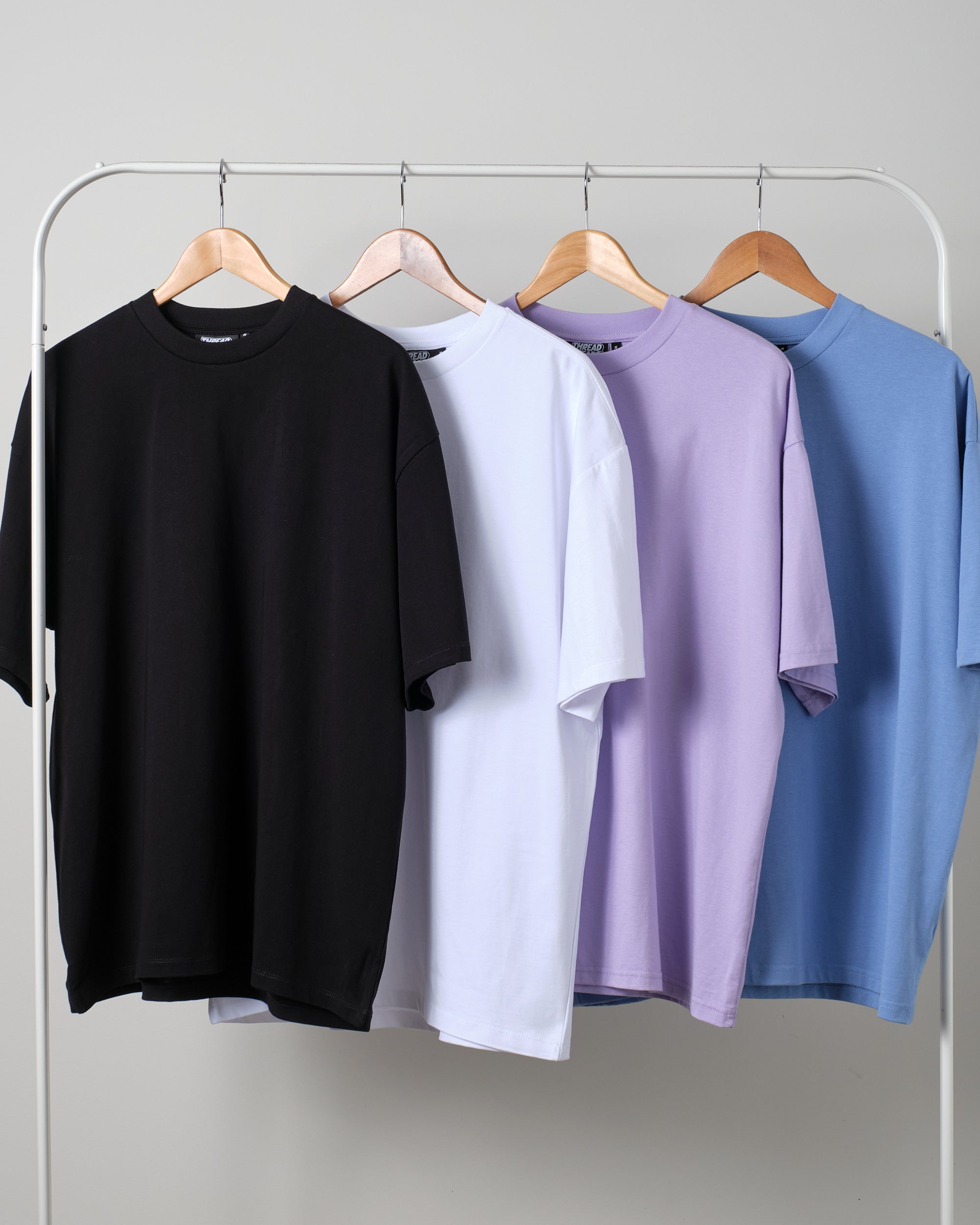 Oversized Tee 4 Pack: Black, White, Lilac, Powder Blue
