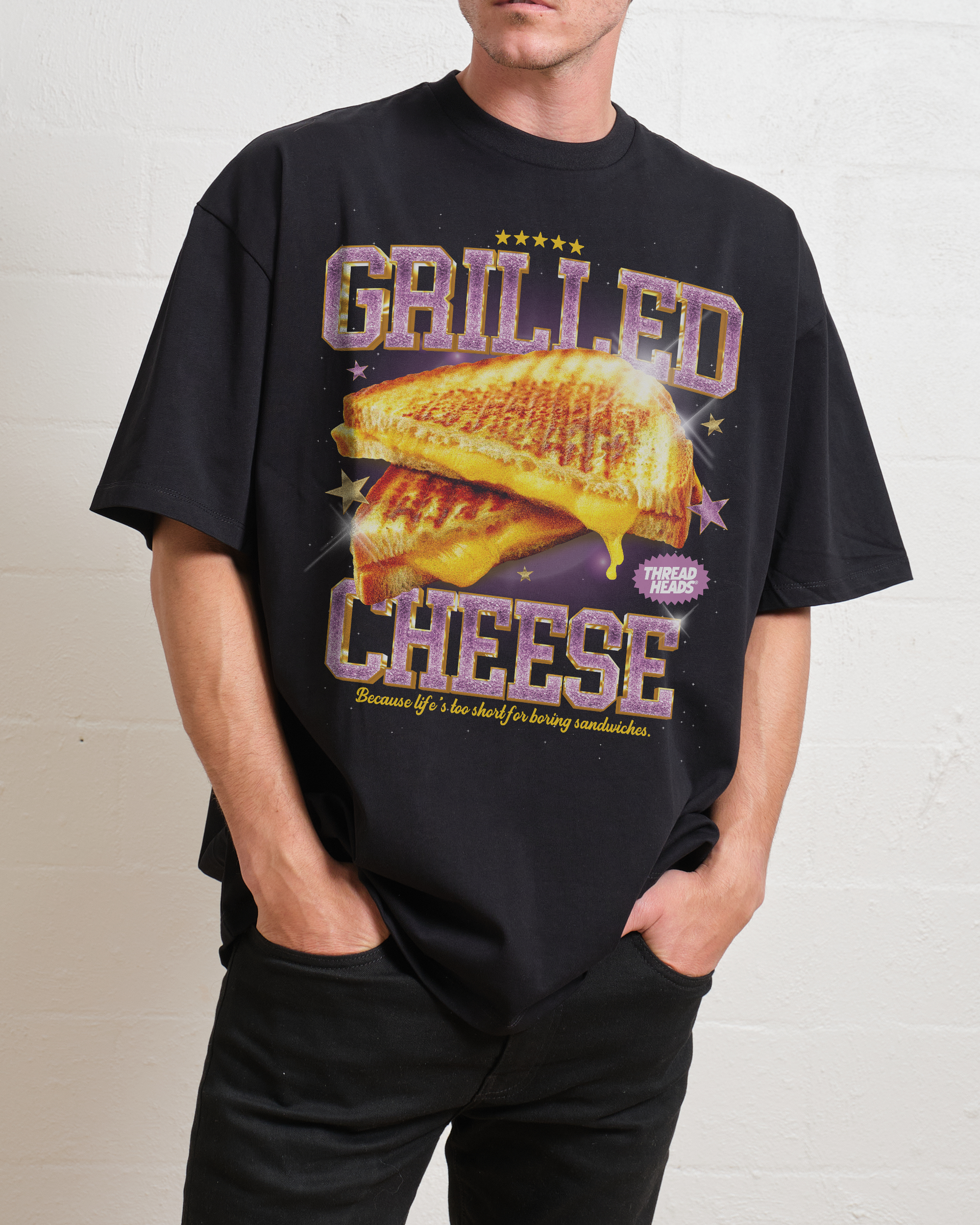 Grilled Cheese Oversized Tee Australia Online Black