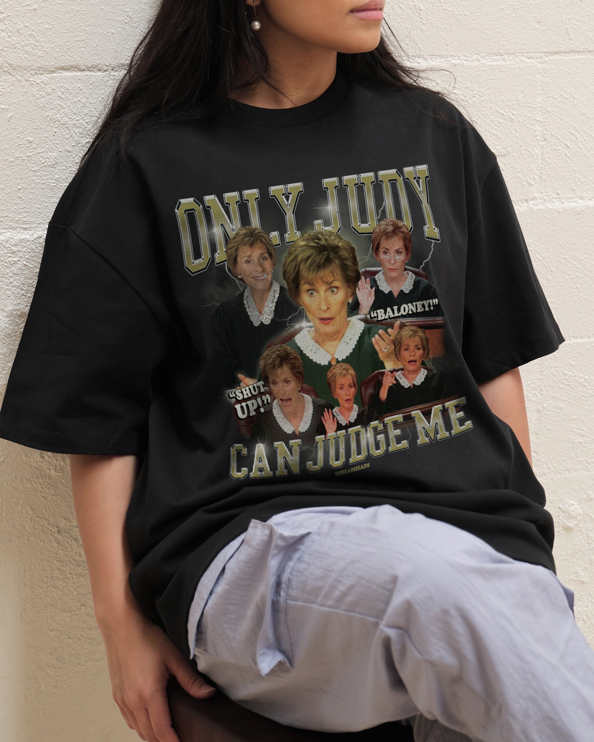 Vintage Judge Judy Oversized Tee Black