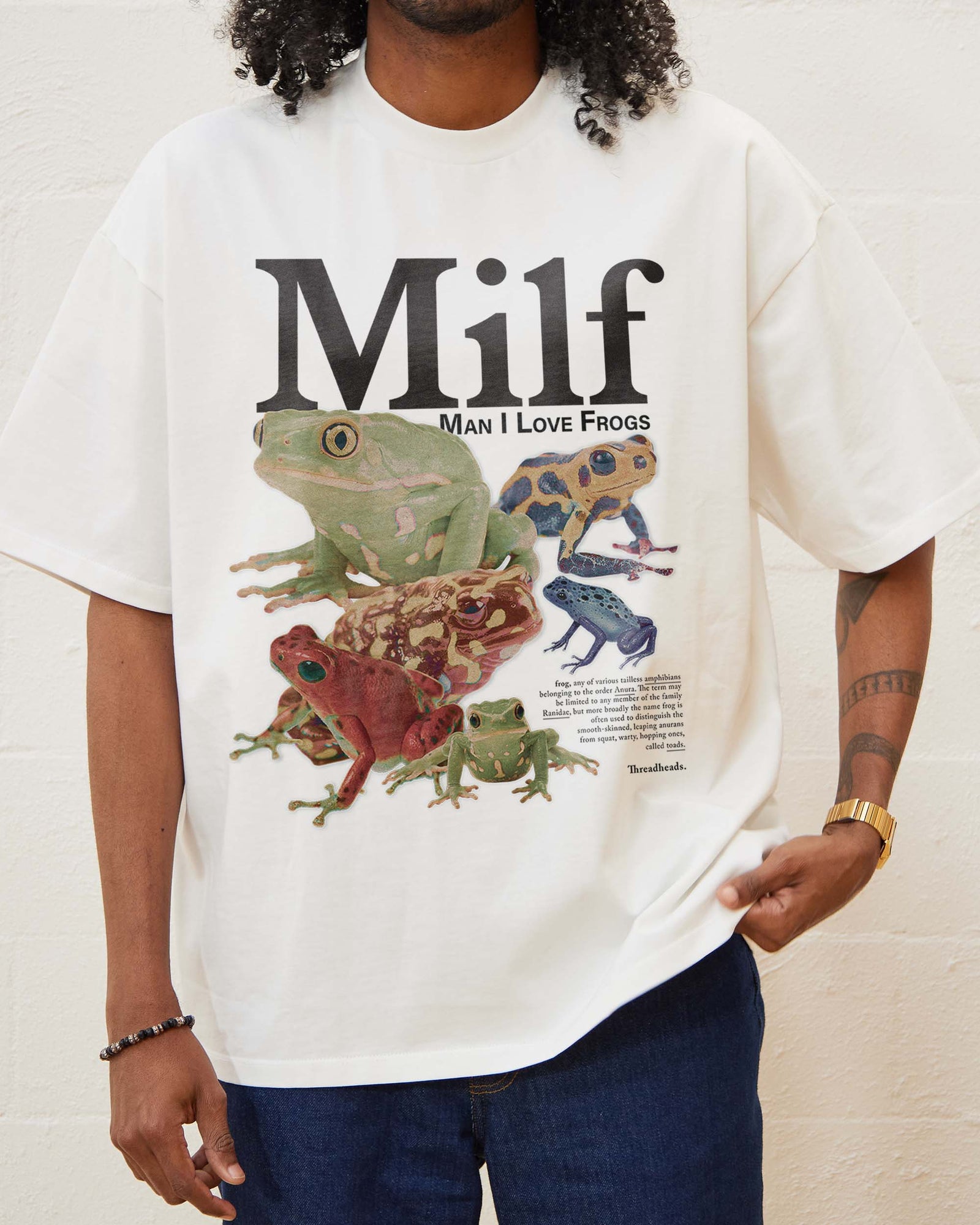 Man I Love Frogs Oversized Tee | Vintage Retro Oversized Tee | Threadheads