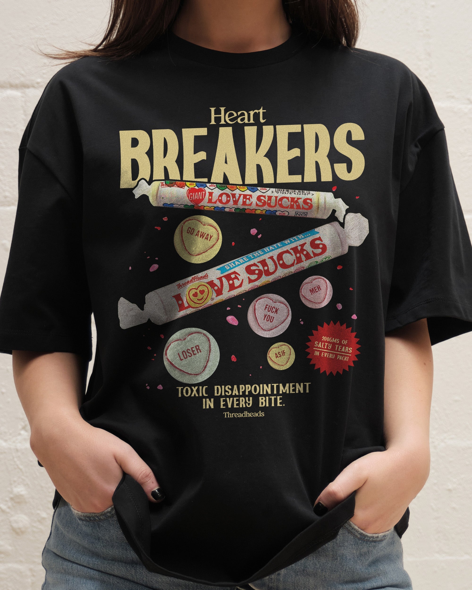 Heart Breakers Oversized Tee Australia Online Black