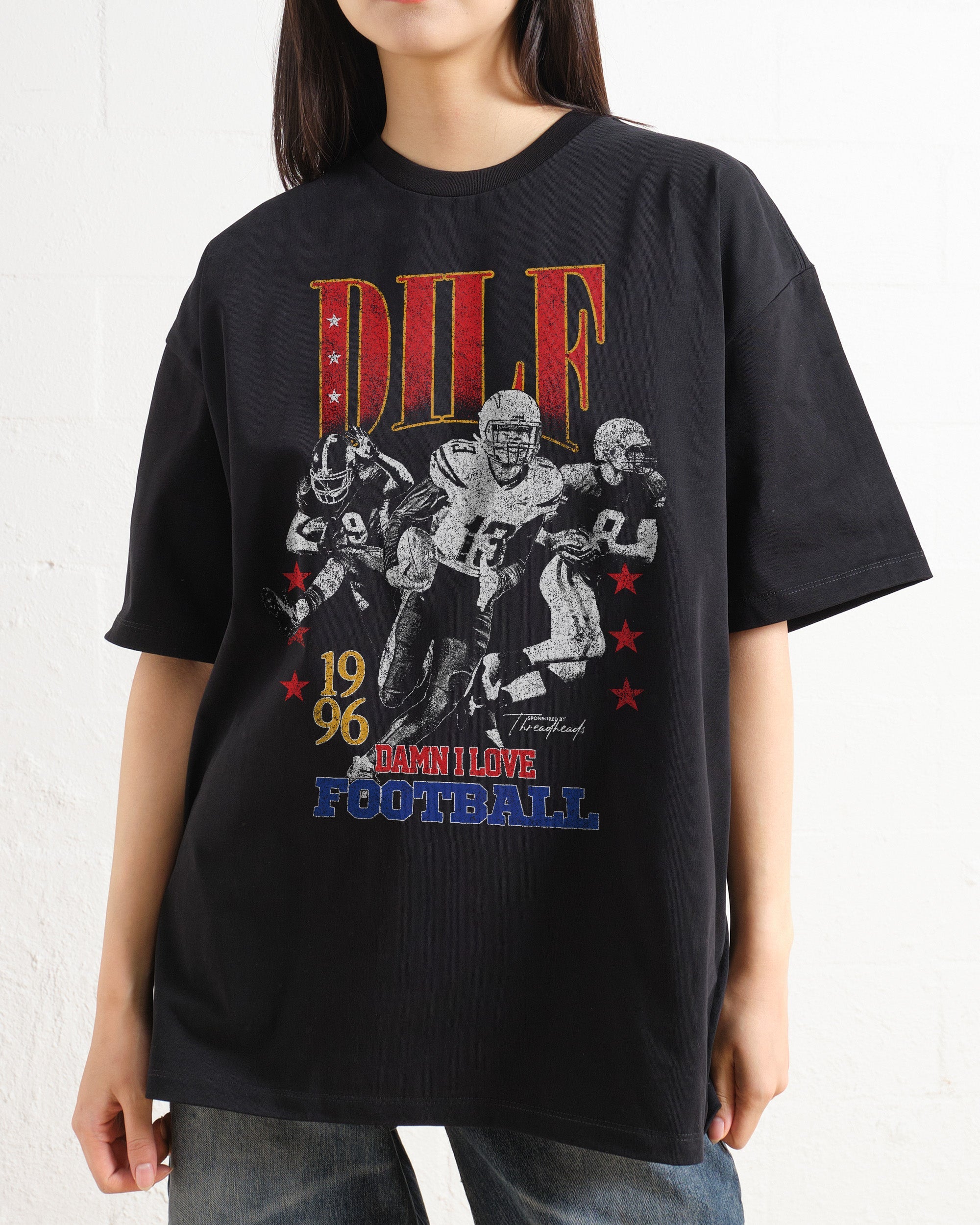 Damn I Love Football Oversized Tee Australia Online Black