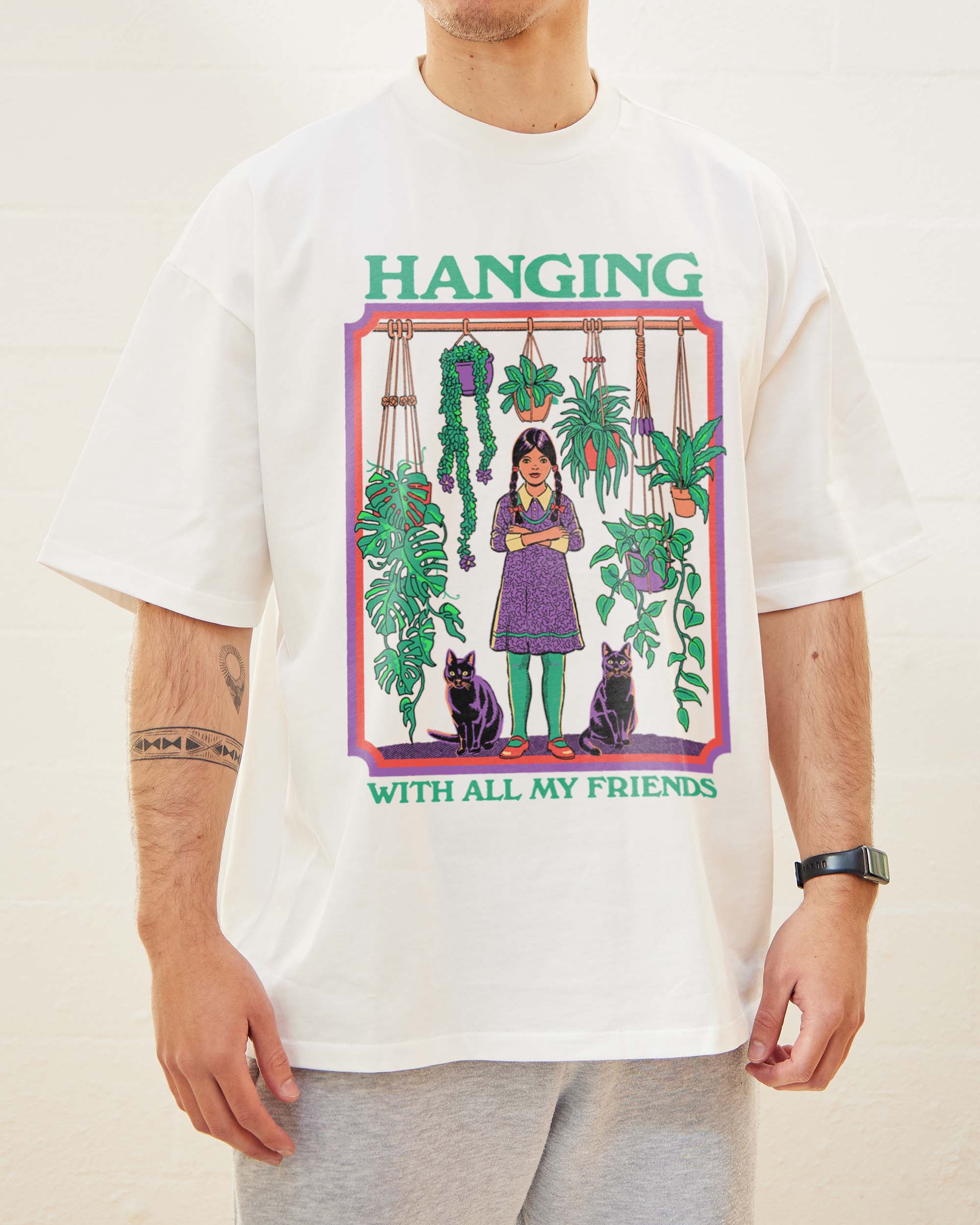 Hanging With All My Friends Oversized Tee Australia Online White