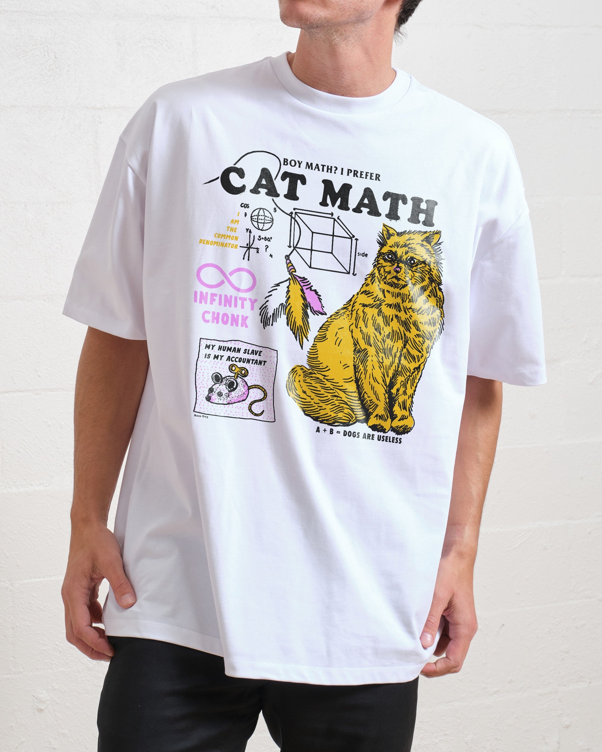 Cat Math Oversized Tee Australia Online White