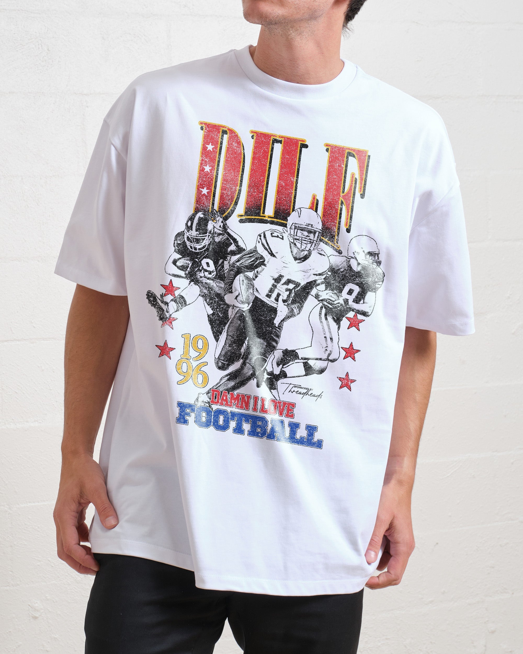 Damn I Love Football Oversized Tee Australia Online White