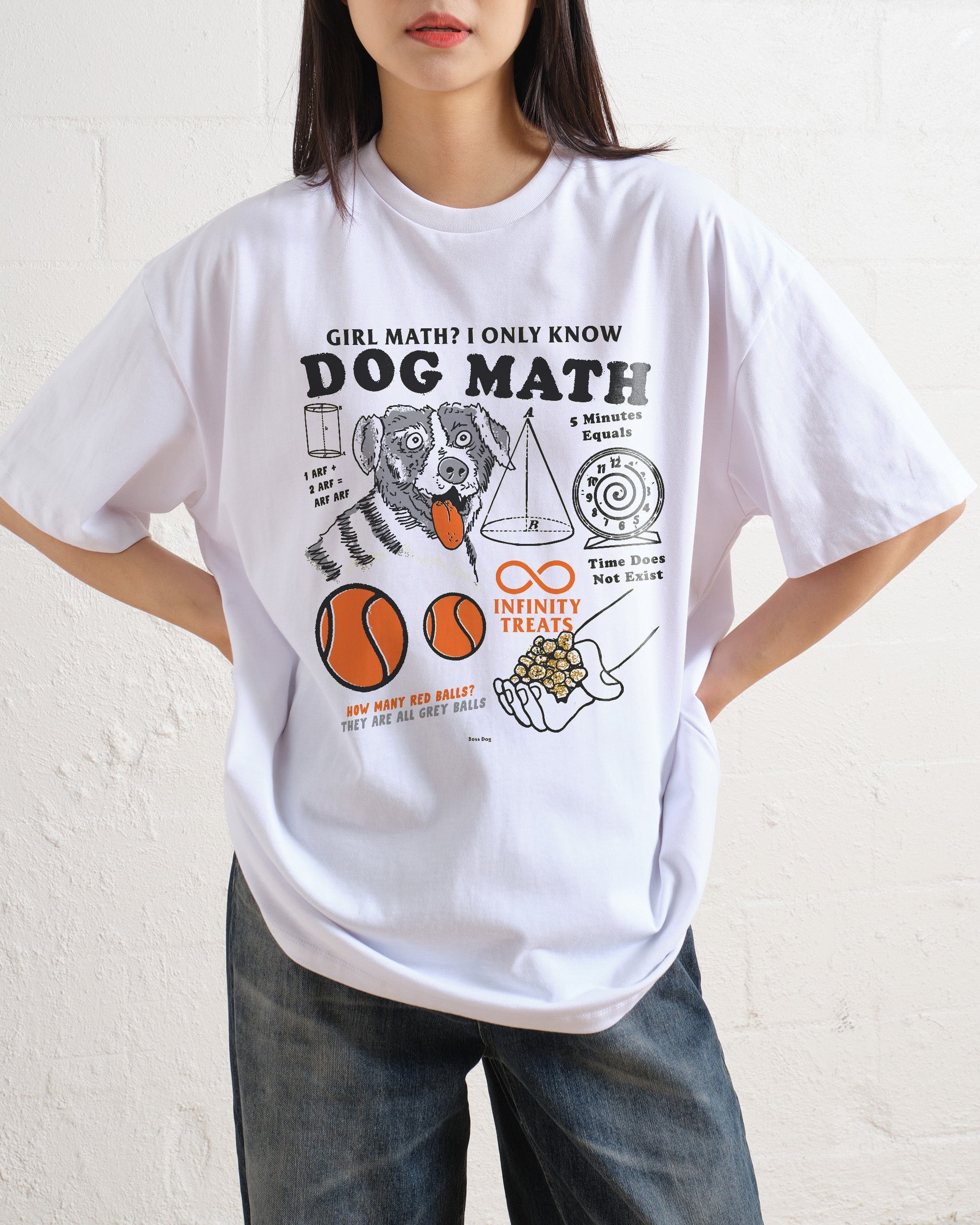 Dog Math Oversized Tee Australia Online White
