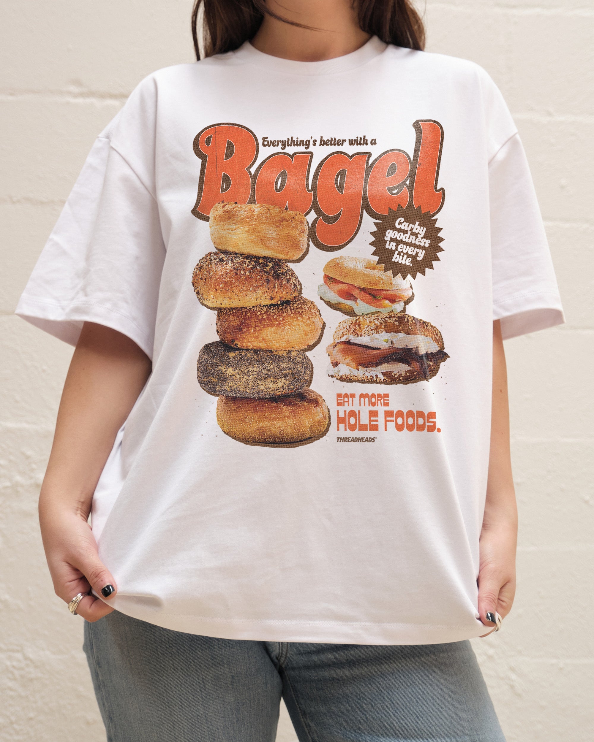 Everything's Better with a Bagel Oversized Tee Australia Online White
