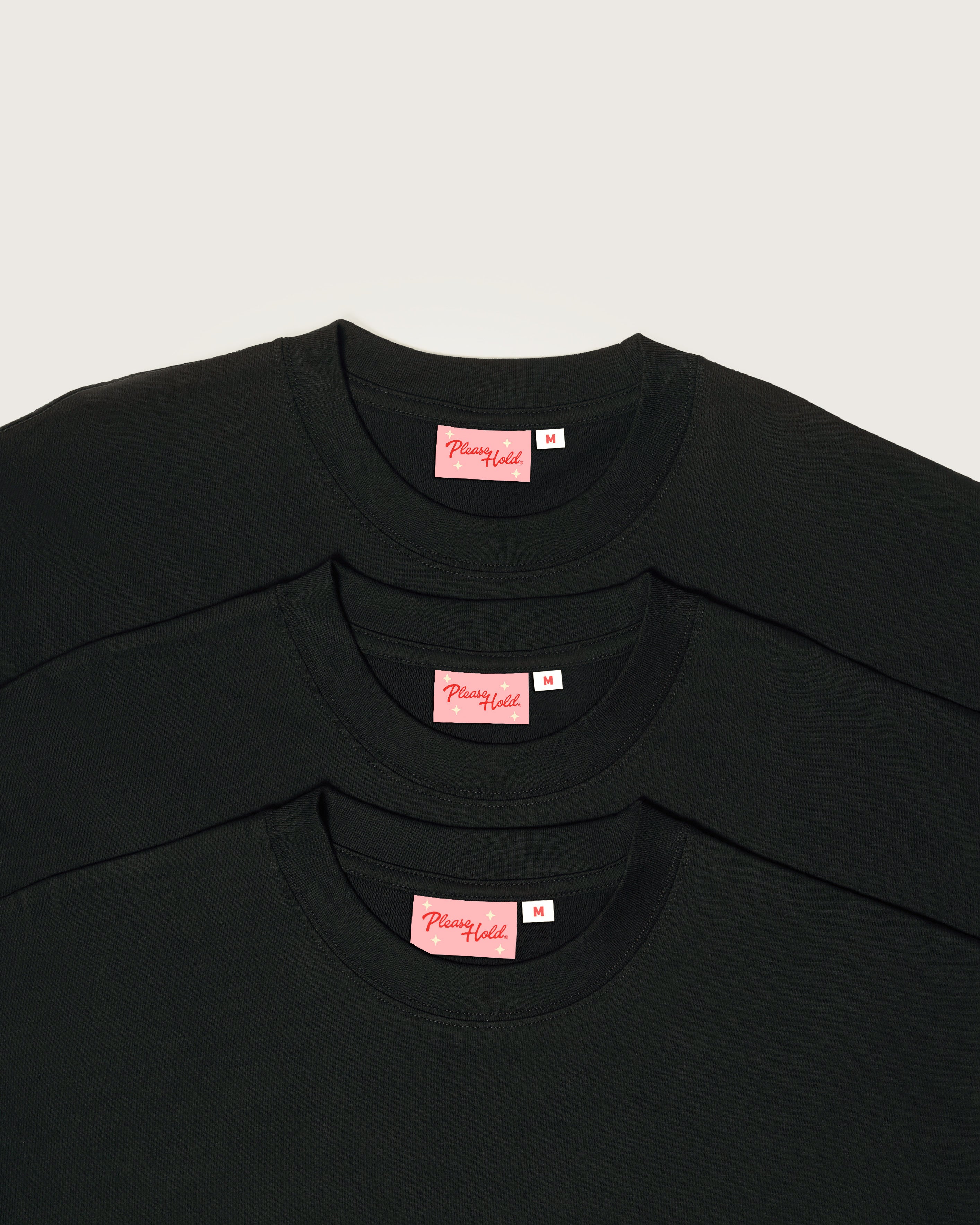 Boxy Crop Tee 3-Pack: Black
