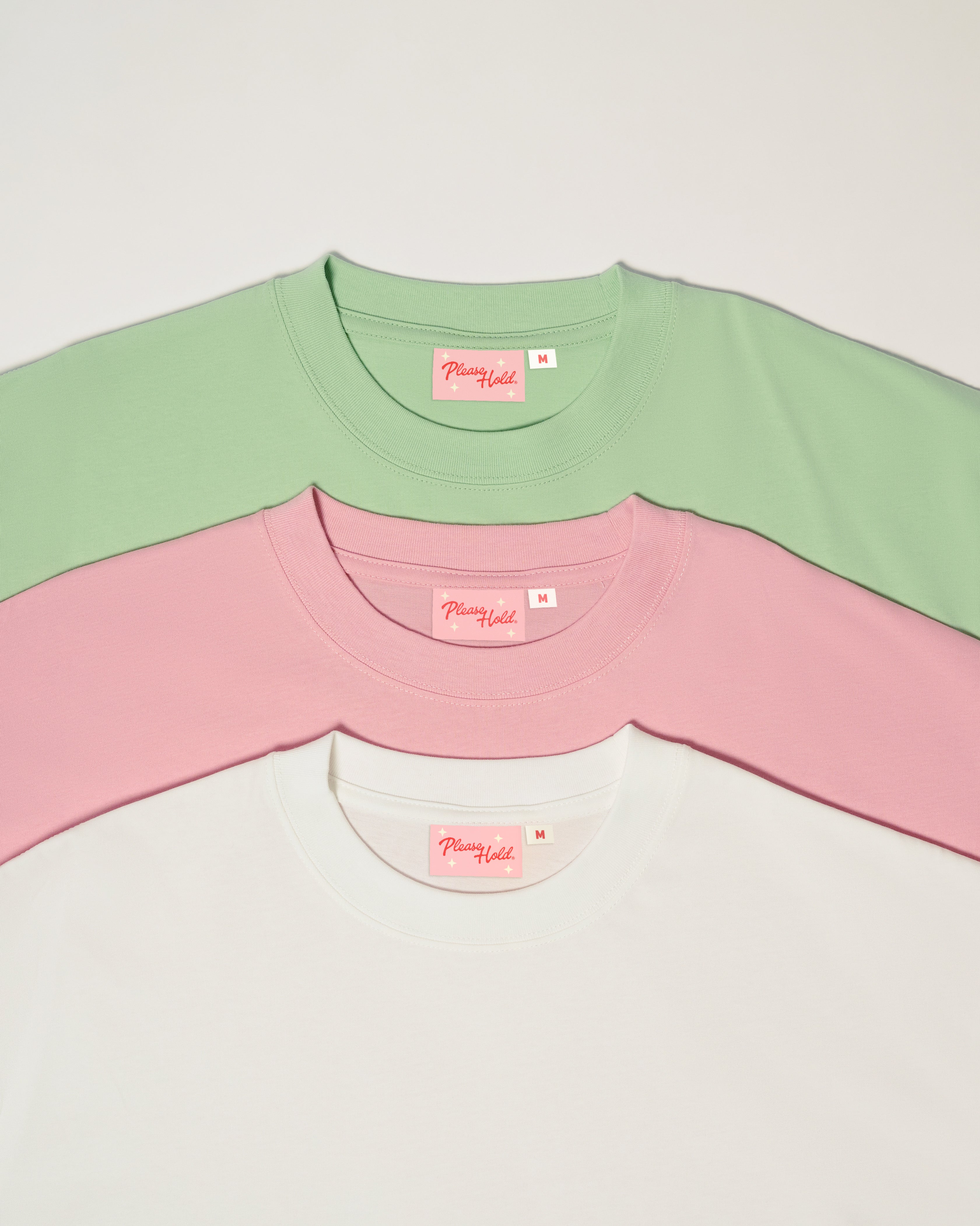 Boxy Crop Tee 3-Pack: White, Pink, Pistachio