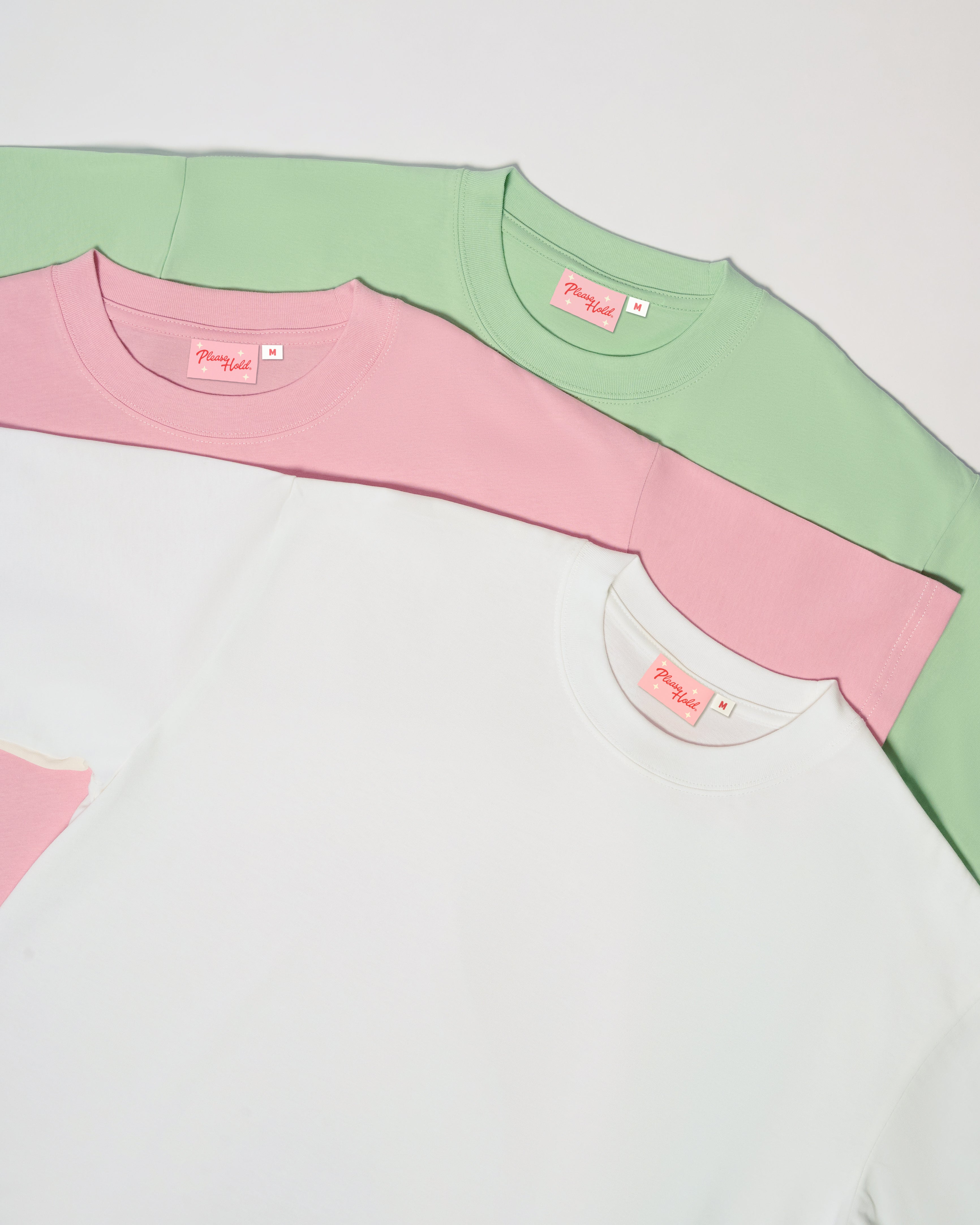 Boxy Crop Tee 3-Pack: White, Pink, Pistachio