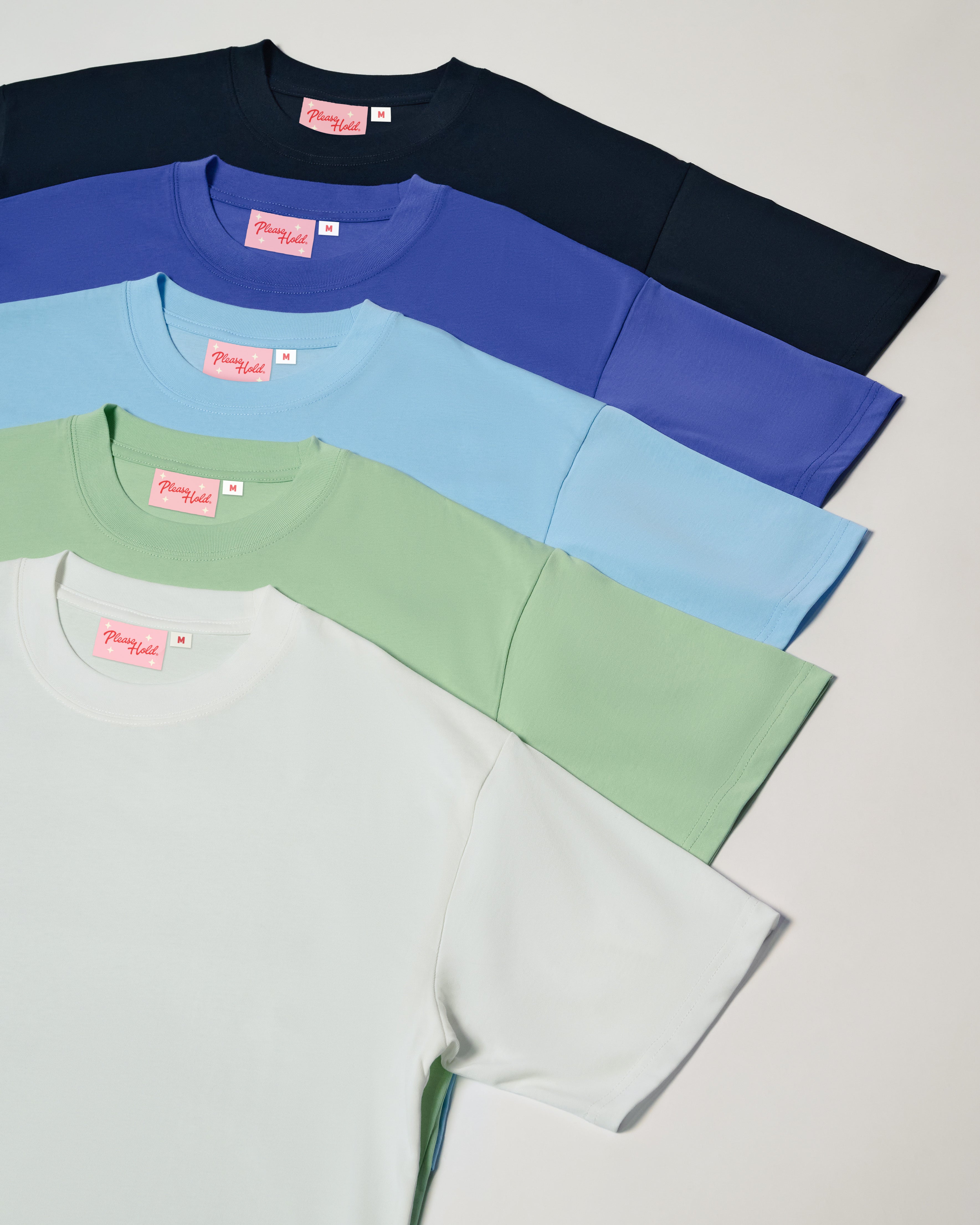 Boxy Crop Tee 5-Pack: Black, Dusk, Pale Blue, Pistachio, White