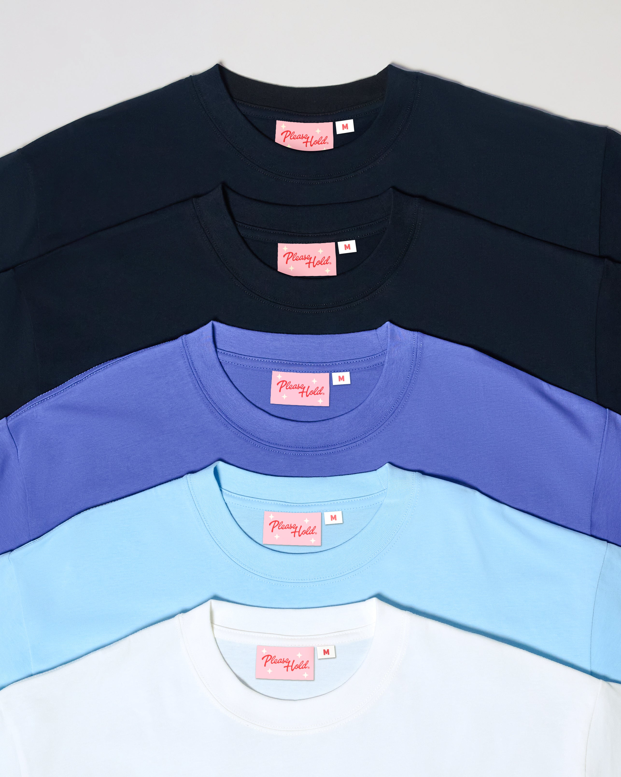 Boxy Crop Tee 5-Pack: Black, Dusk, Pale Blue, White