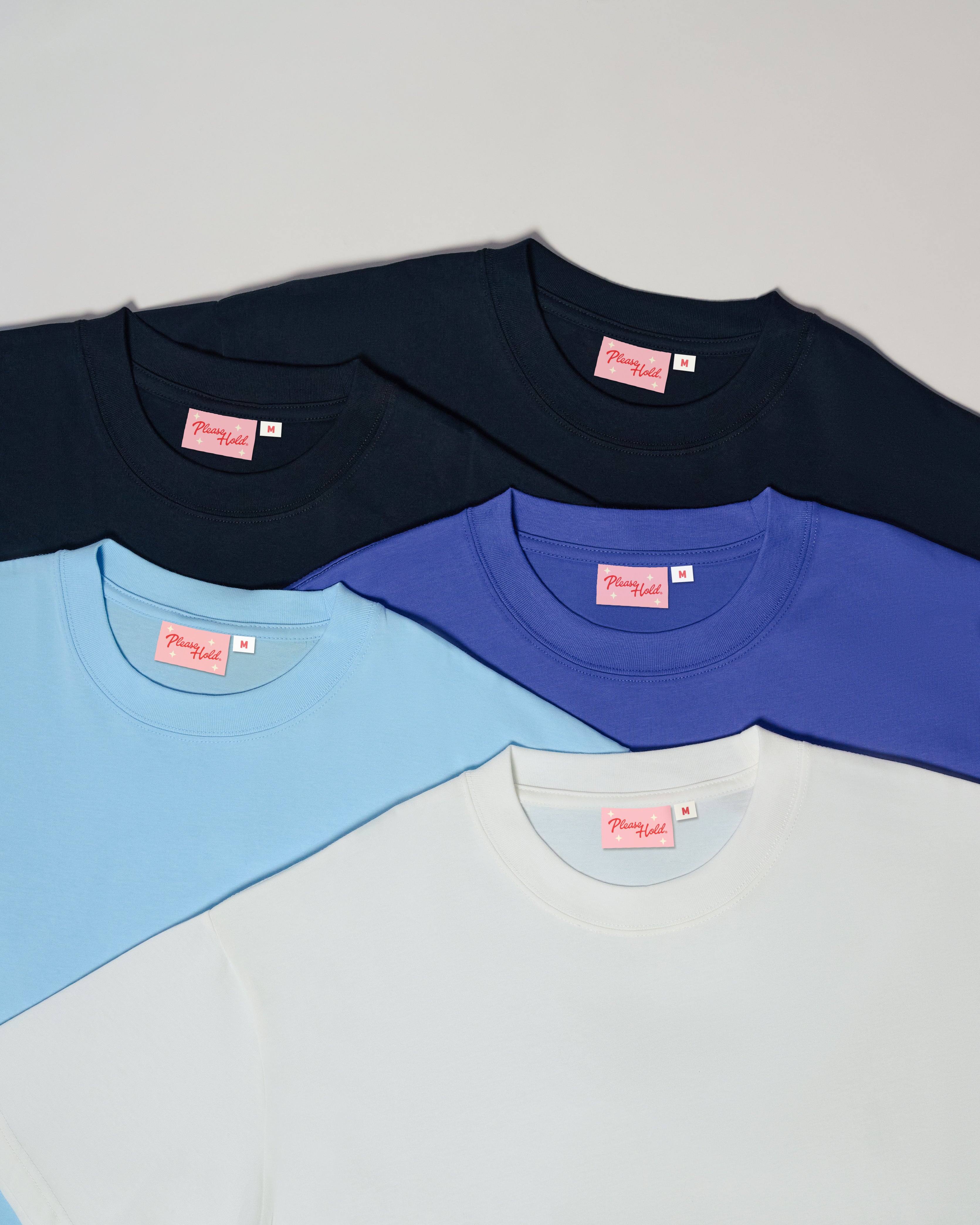 Boxy Crop Tee 5-Pack: Black, Dusk, Pale Blue, White