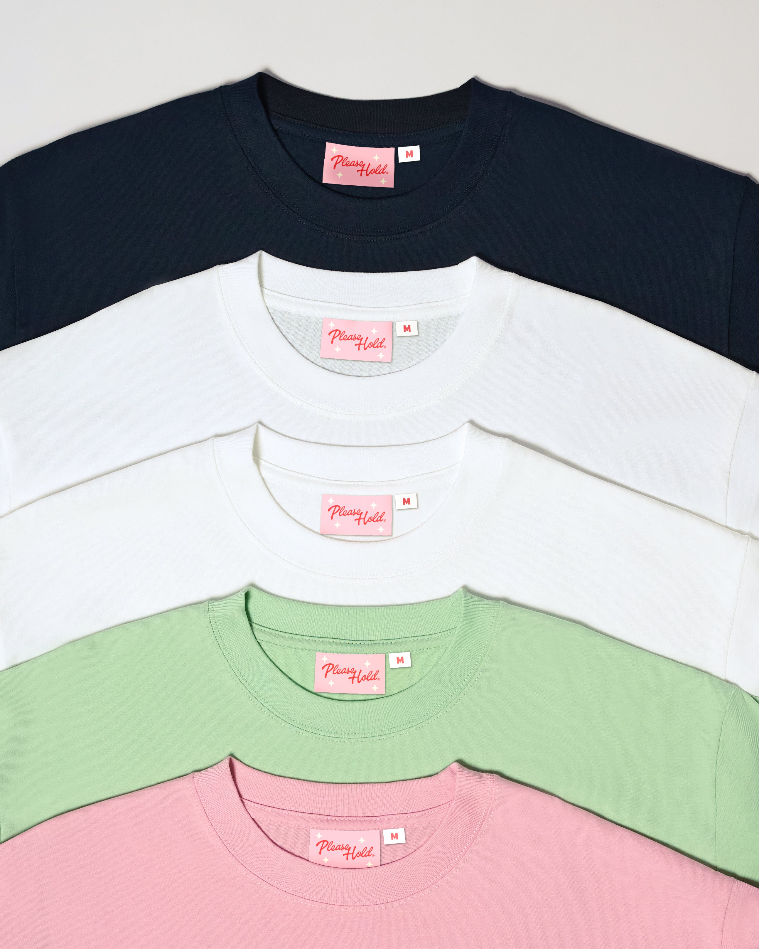 Boxy Crop Tee 5-Pack: Black, White, Pistachio, Pink