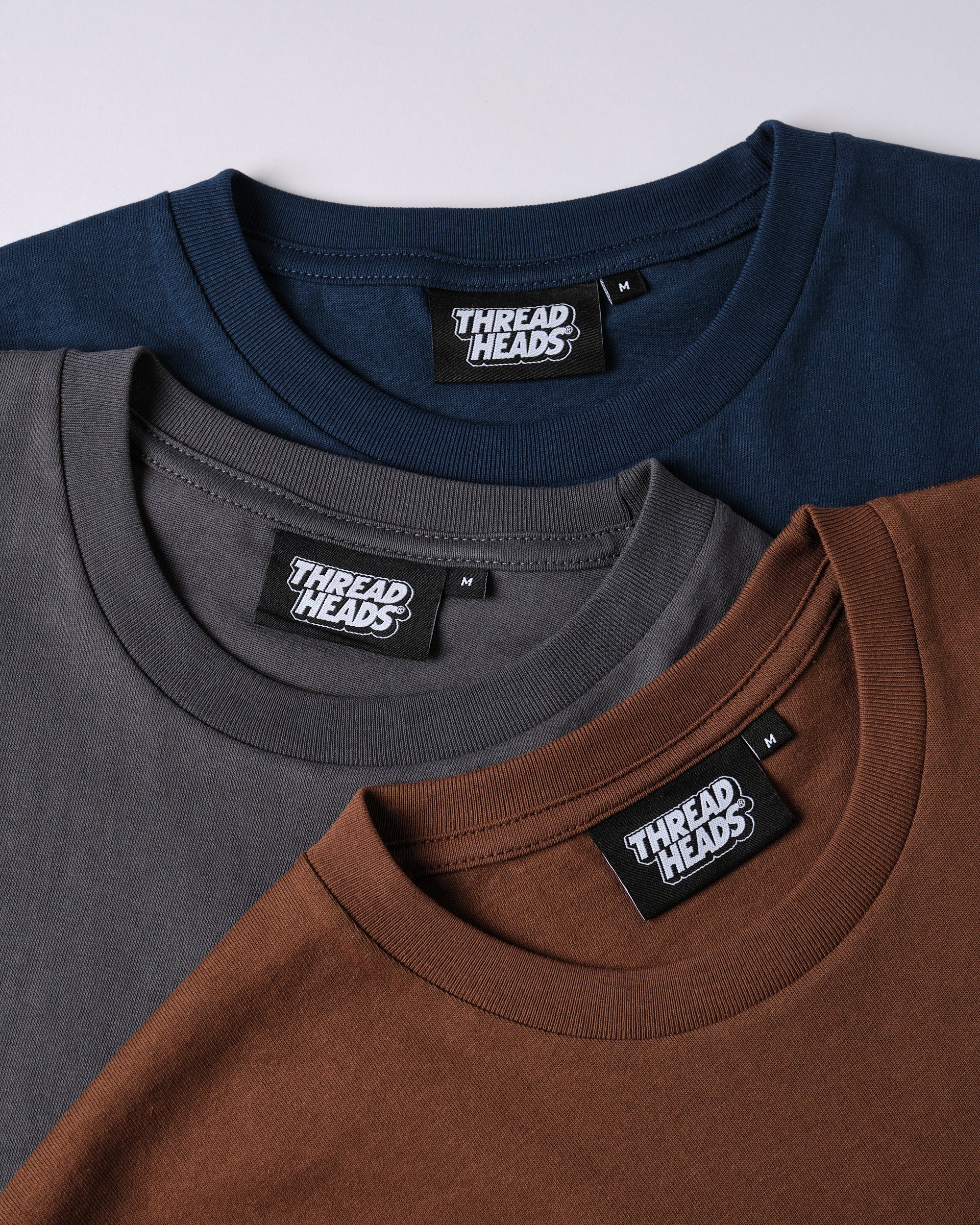 Classic Tee 3-Pack: Charcoal, Navy, Brown | Threadheads