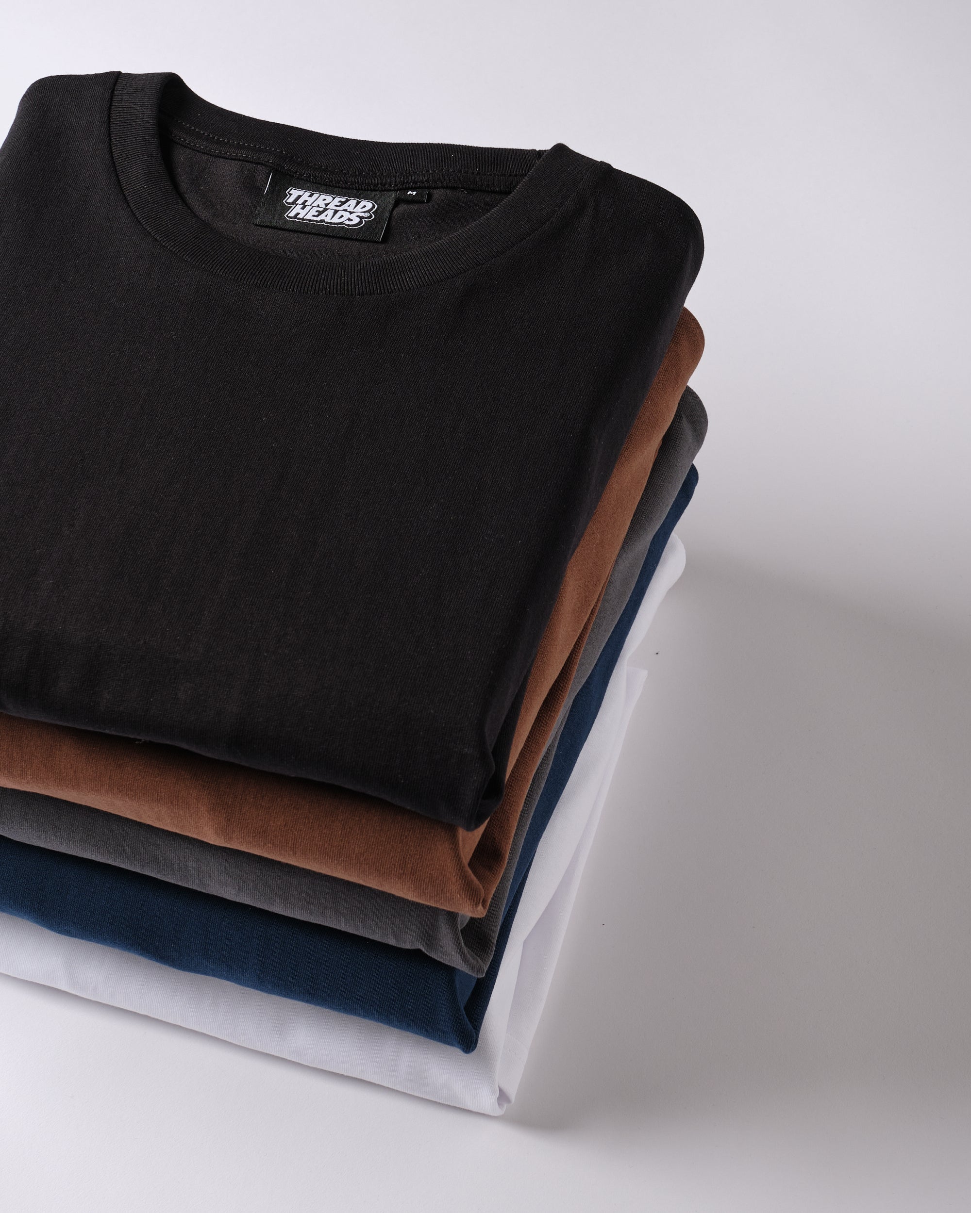 Classic Tee 5-Pack: Black, Brown, Charcoal, Navy, White