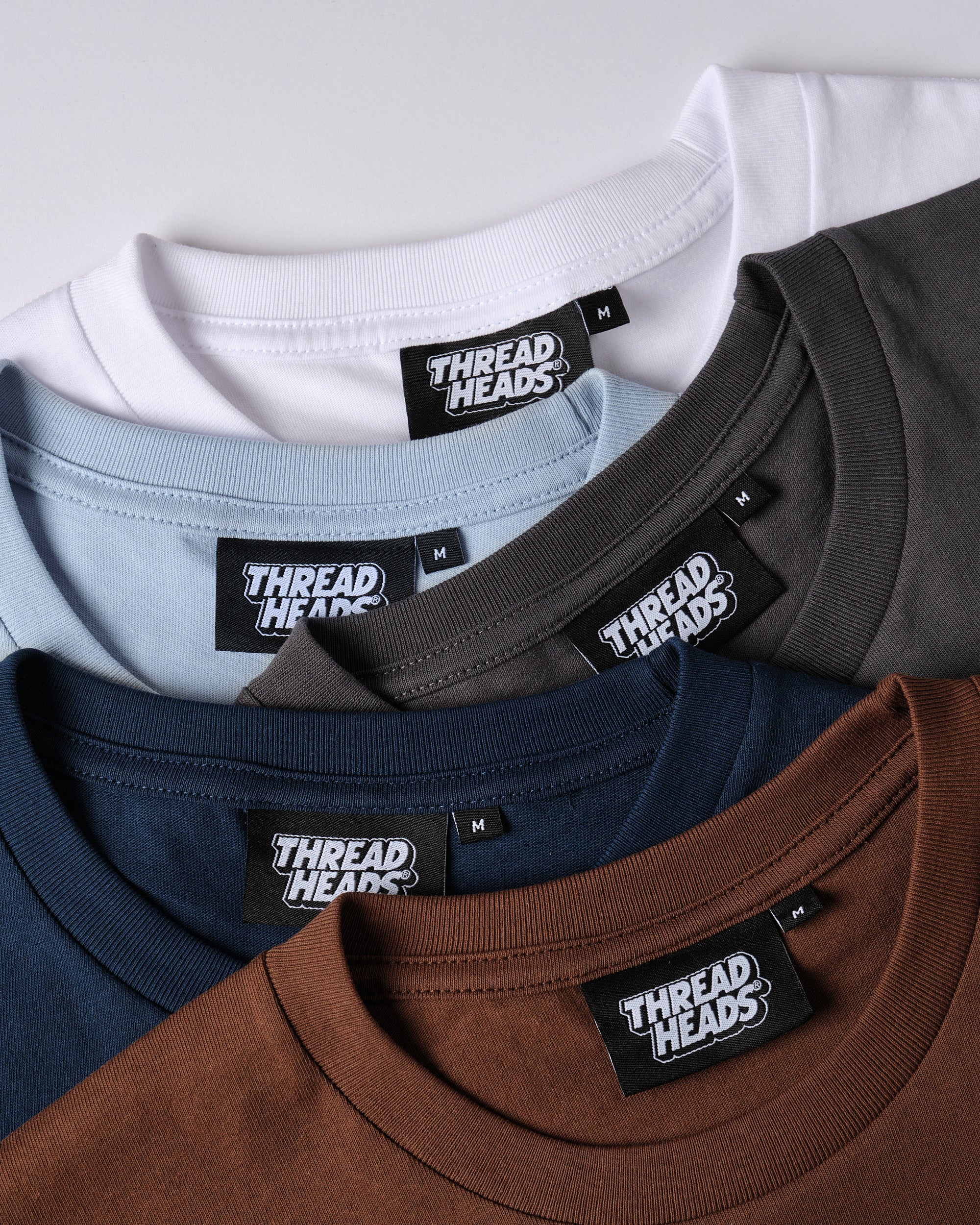 Classic Tee 5-Pack: Brown, Navy, Charcoal, Pale Blue, White