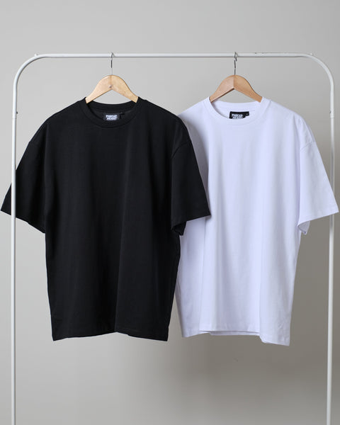 Oversized Tee 2-Pack: Black, White | Threadheads