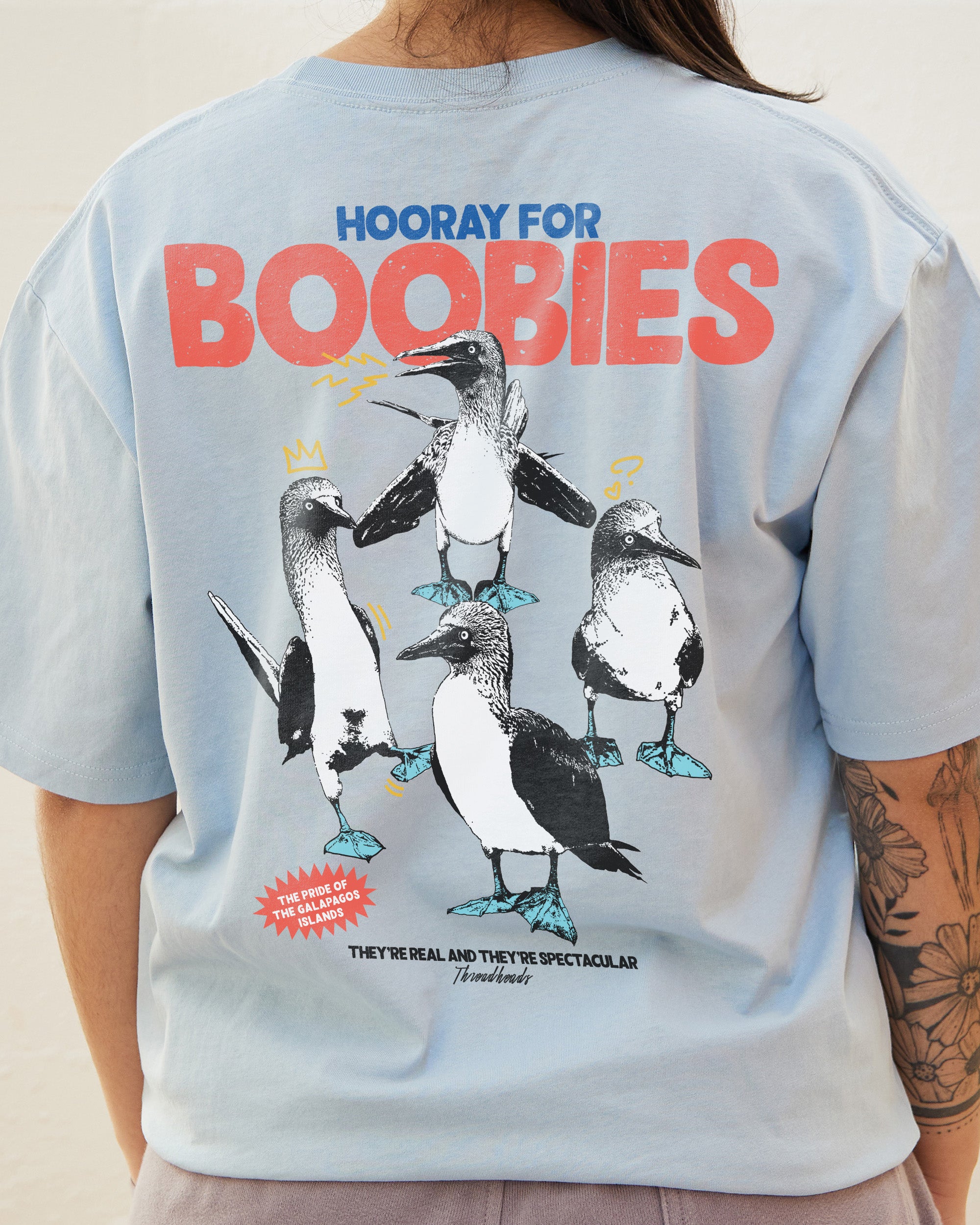 Hooray for Boobies Front and Back T-Shirt