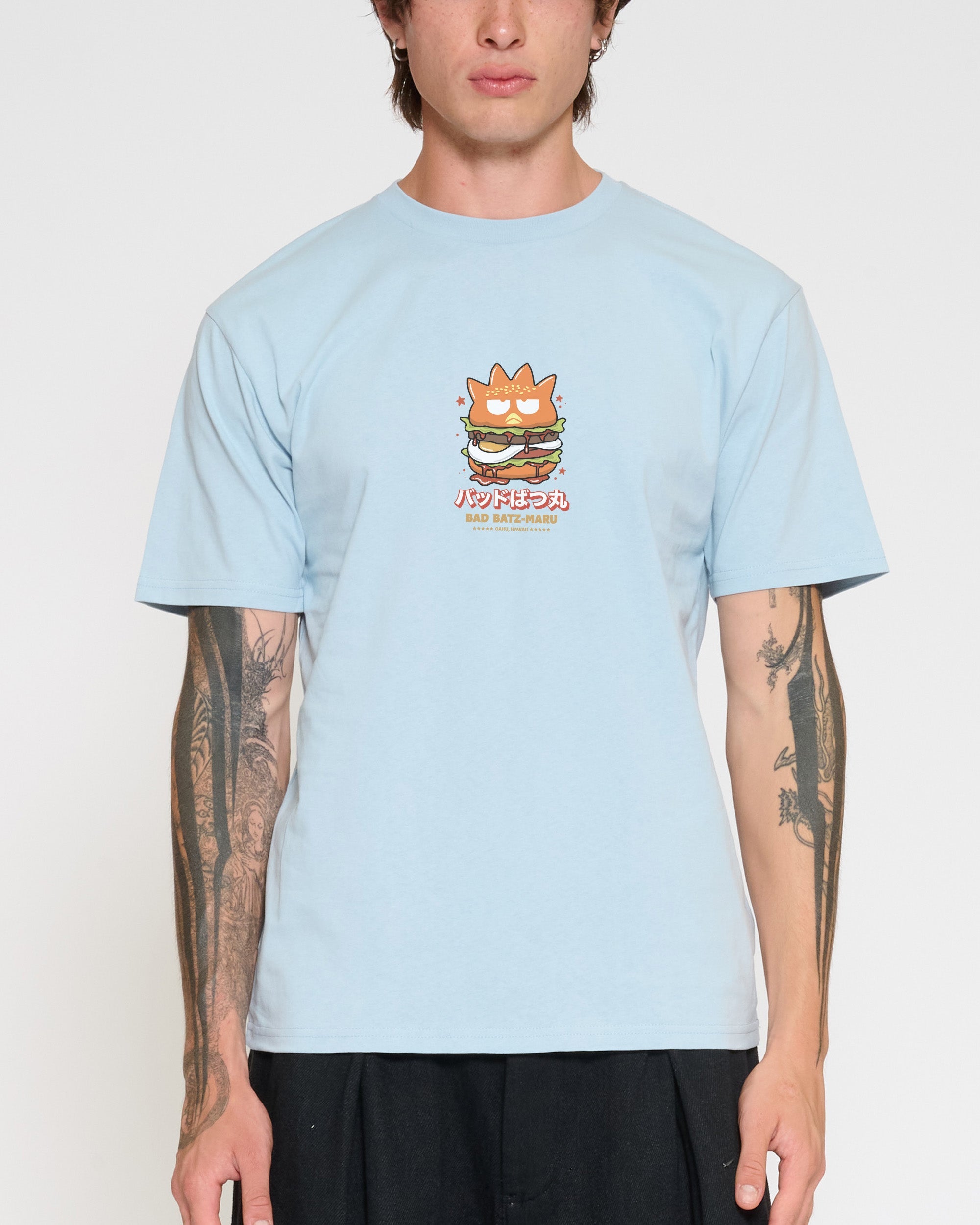 Bad Badtz-Maru Burger T-Shirt Official Hello Kitty and Friends collab Threadheads