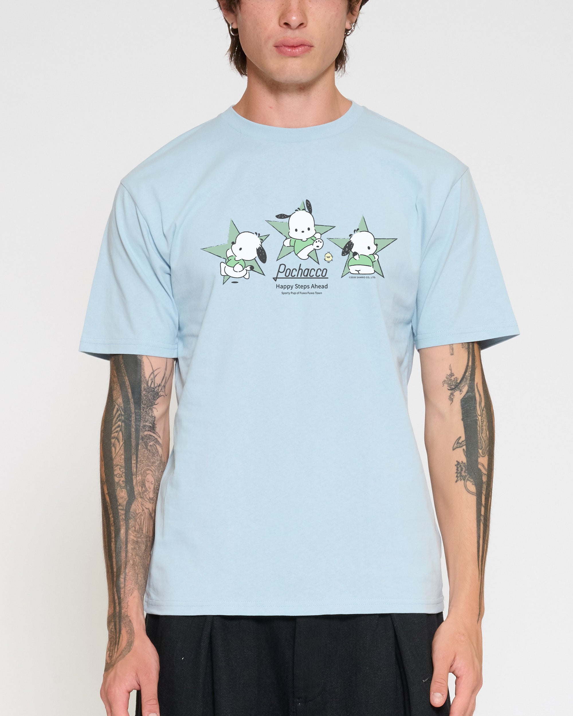 Pochacco Happy Steps T-Shirt Official Hello Kitty and Friends collab Threadheads