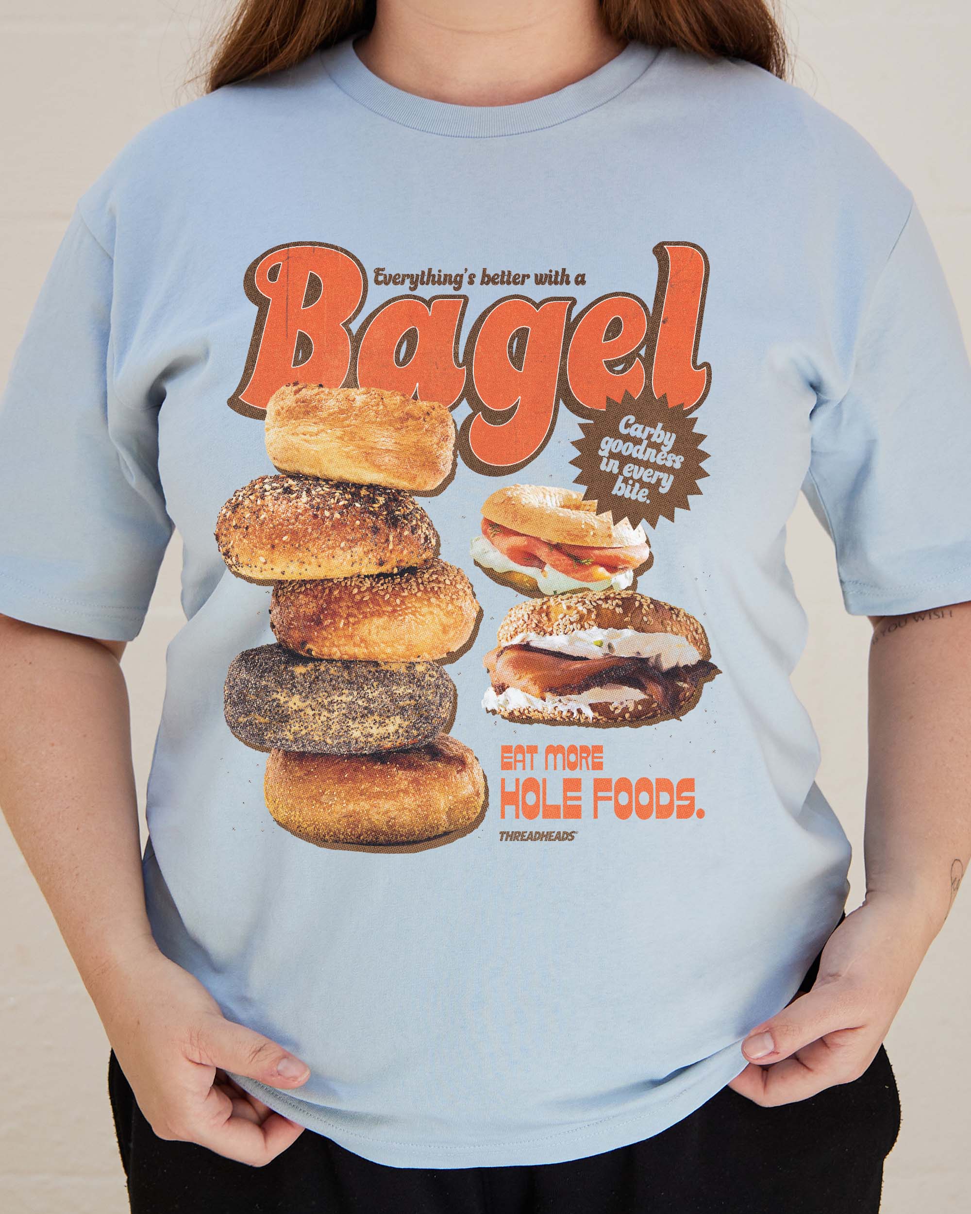 Everything's Better with a Bagel T-Shirt Australia Online Pale Blue