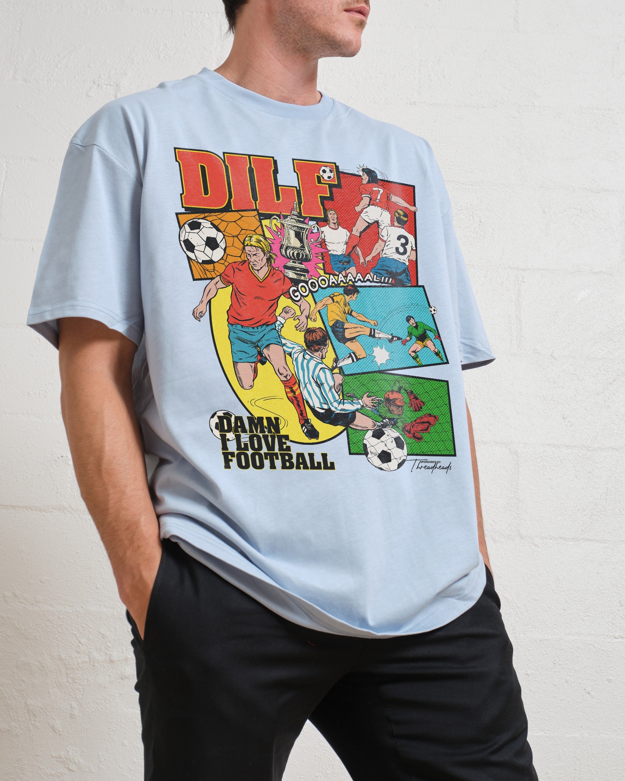 DILF FOOTBALL T-Shirt Australia Online Pale Blue