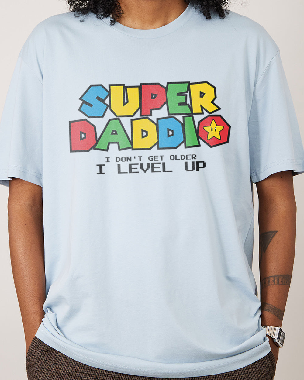 Super Daddio T-Shirt Australia Online #colour_pale blue