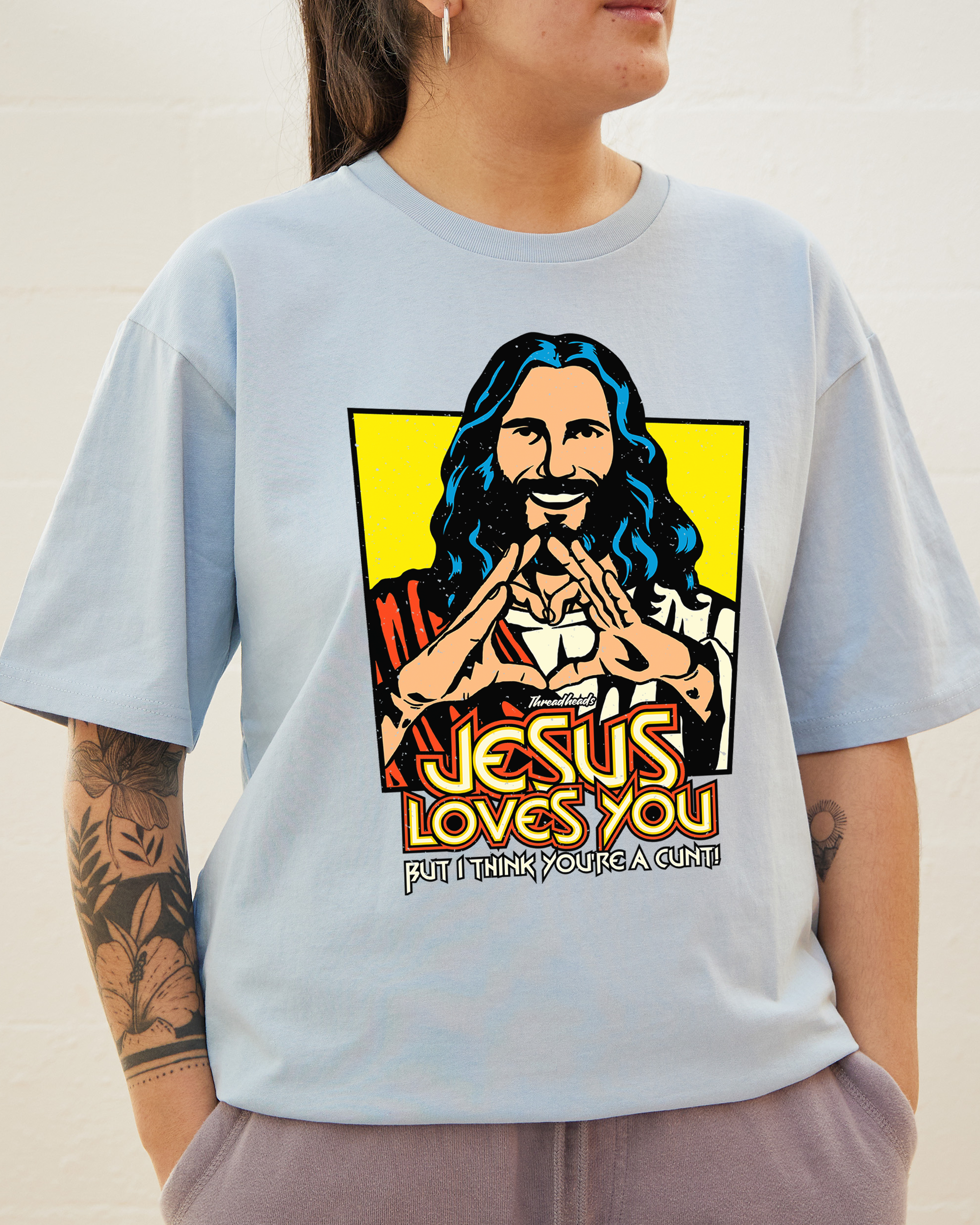 Jesus Loves You T-Shirt Australia Online Pale Blue