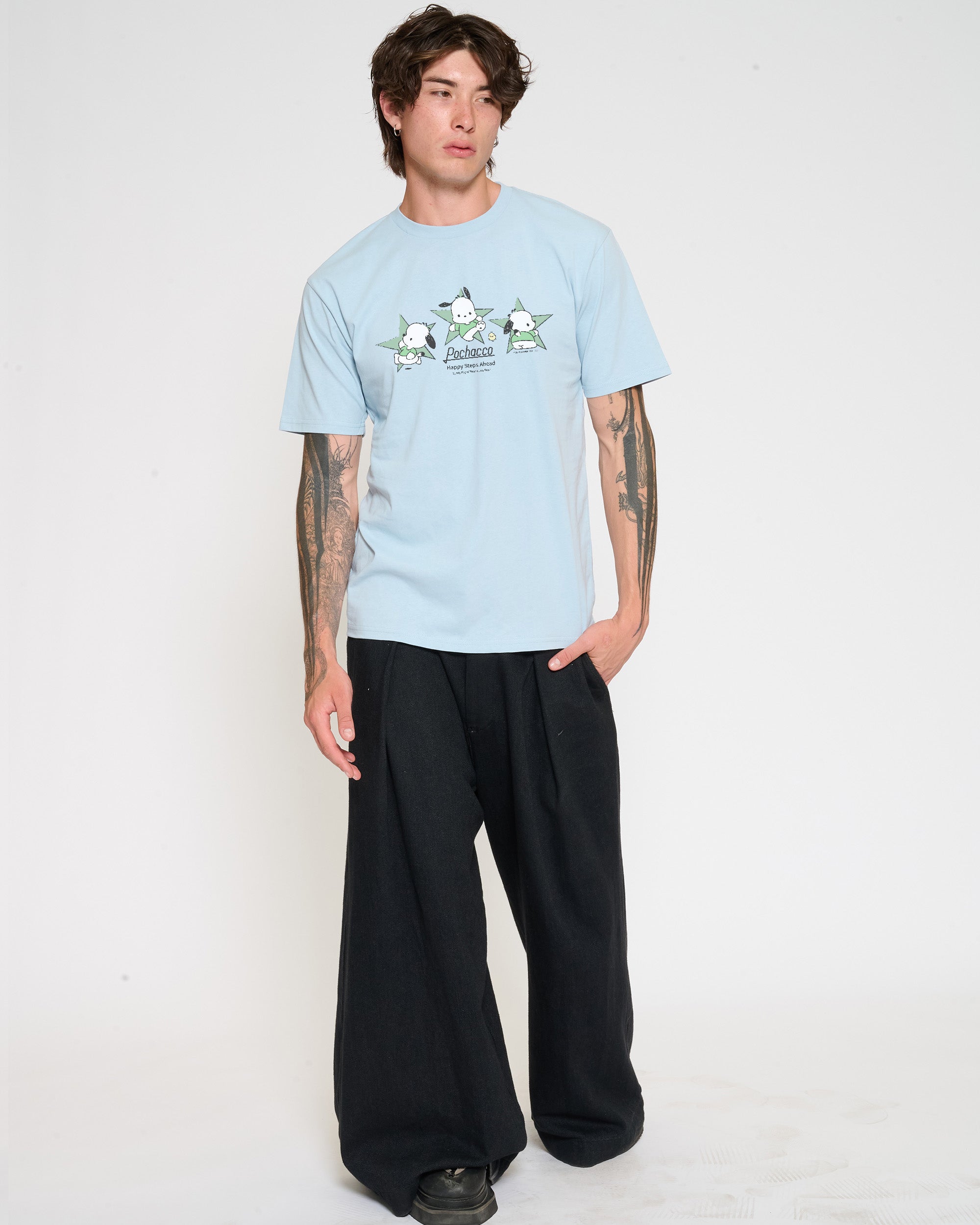 Pochacco Happy Steps T-Shirt Official Hello Kitty and Friends collab Threadheads