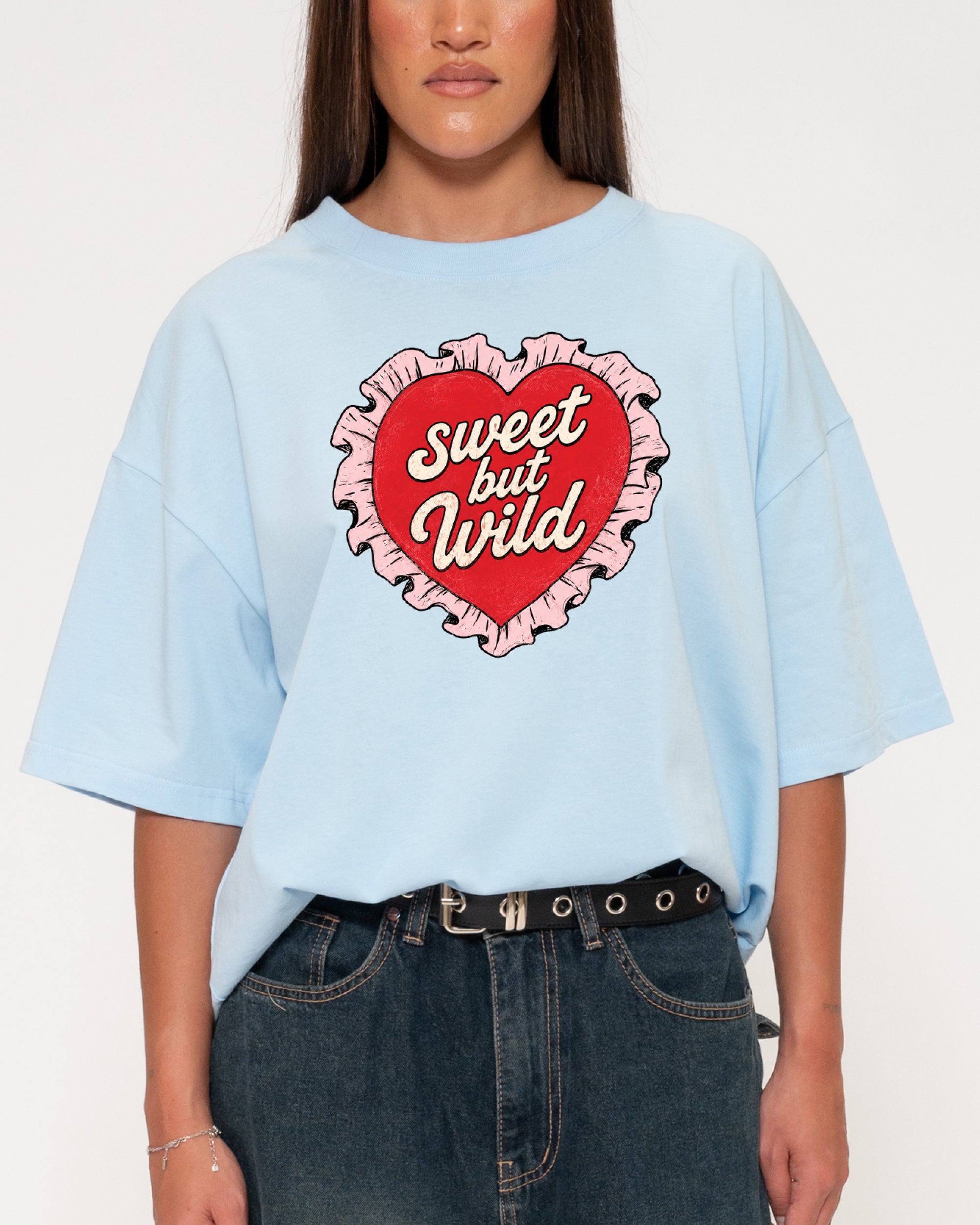Sweet But Wild Blue Boxy Crop Tee