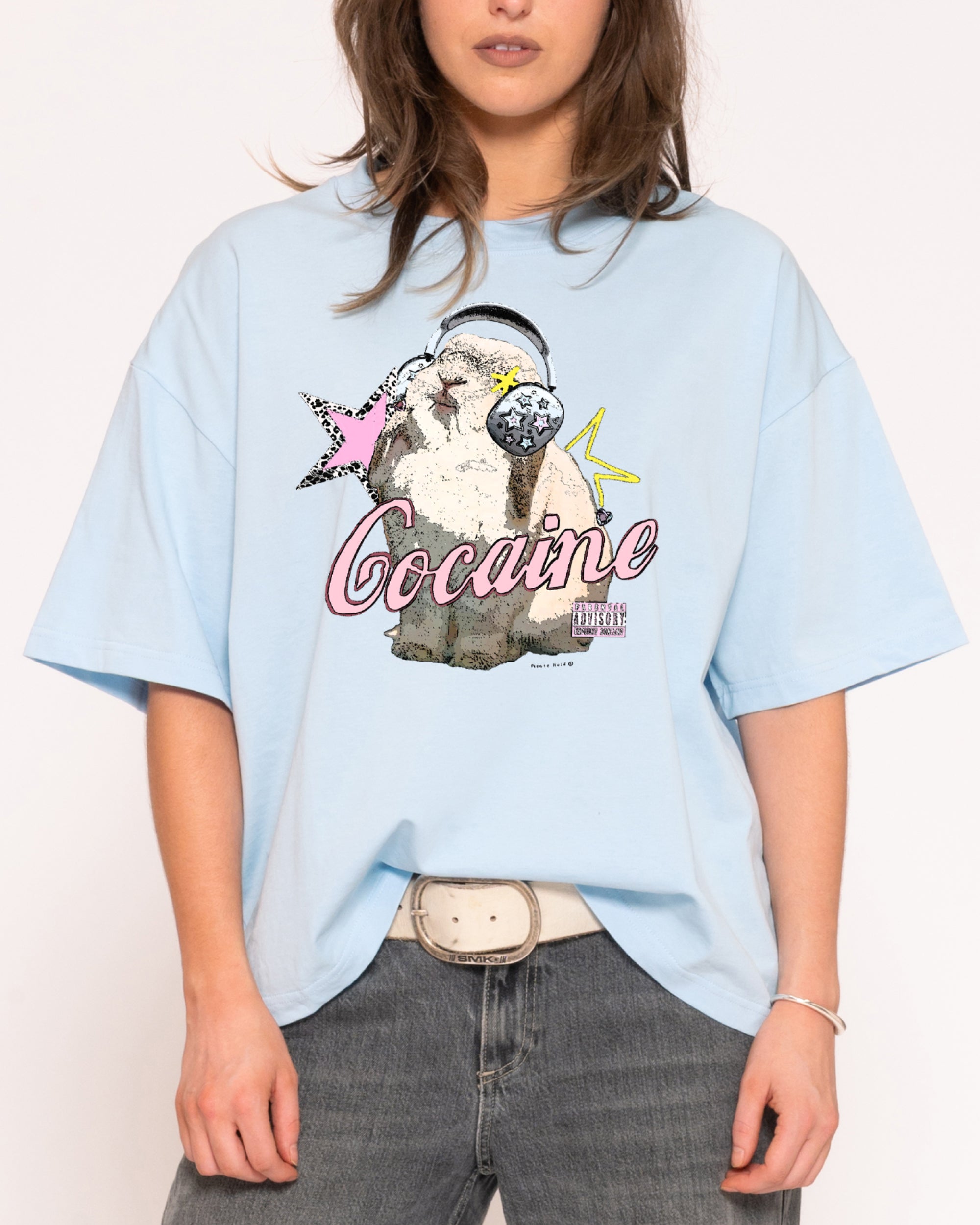 Euphoria Bunny Blue Boxy Crop Tee