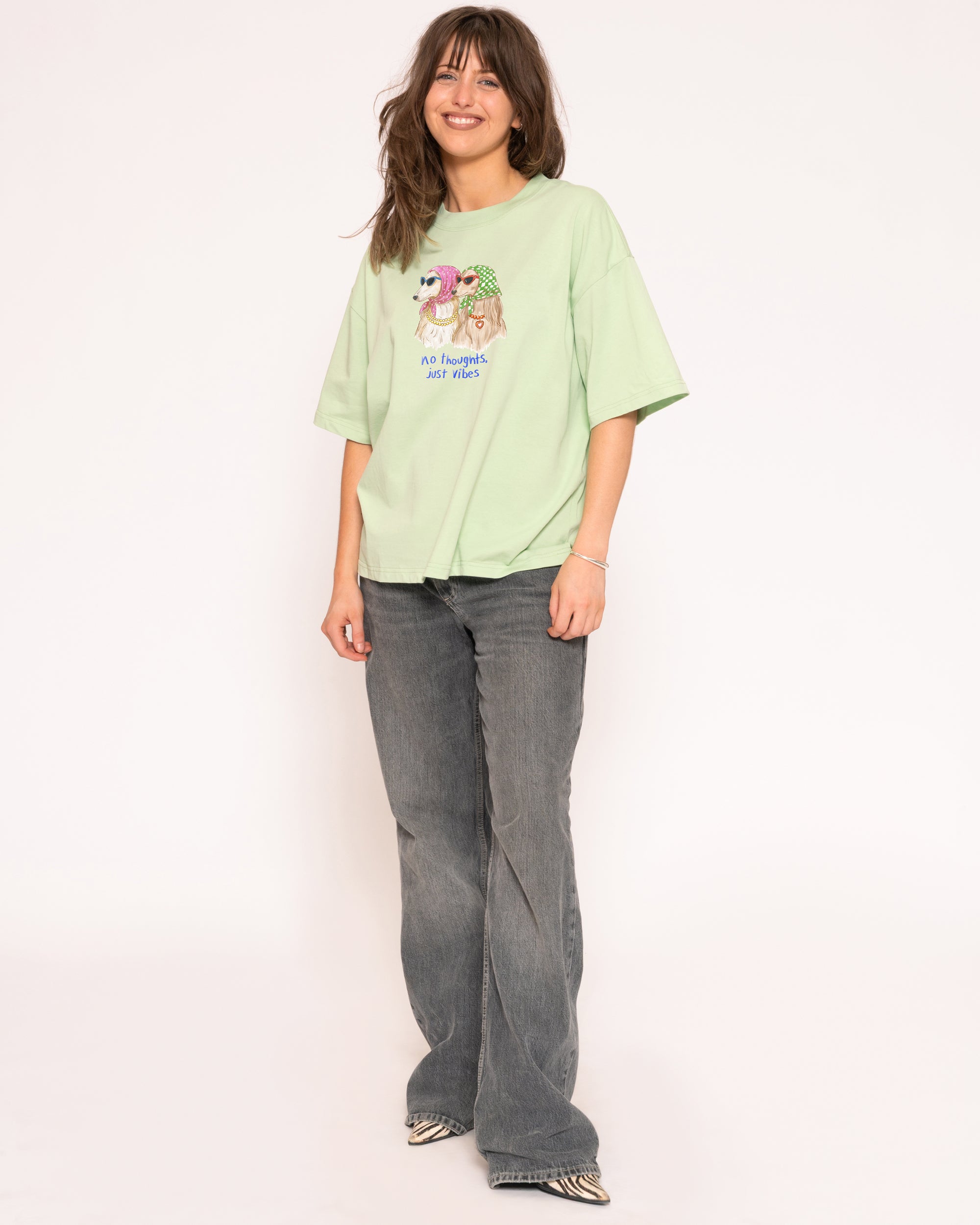 No Thoughts, Just Vibes Boxy Crop Tee | Threadheads