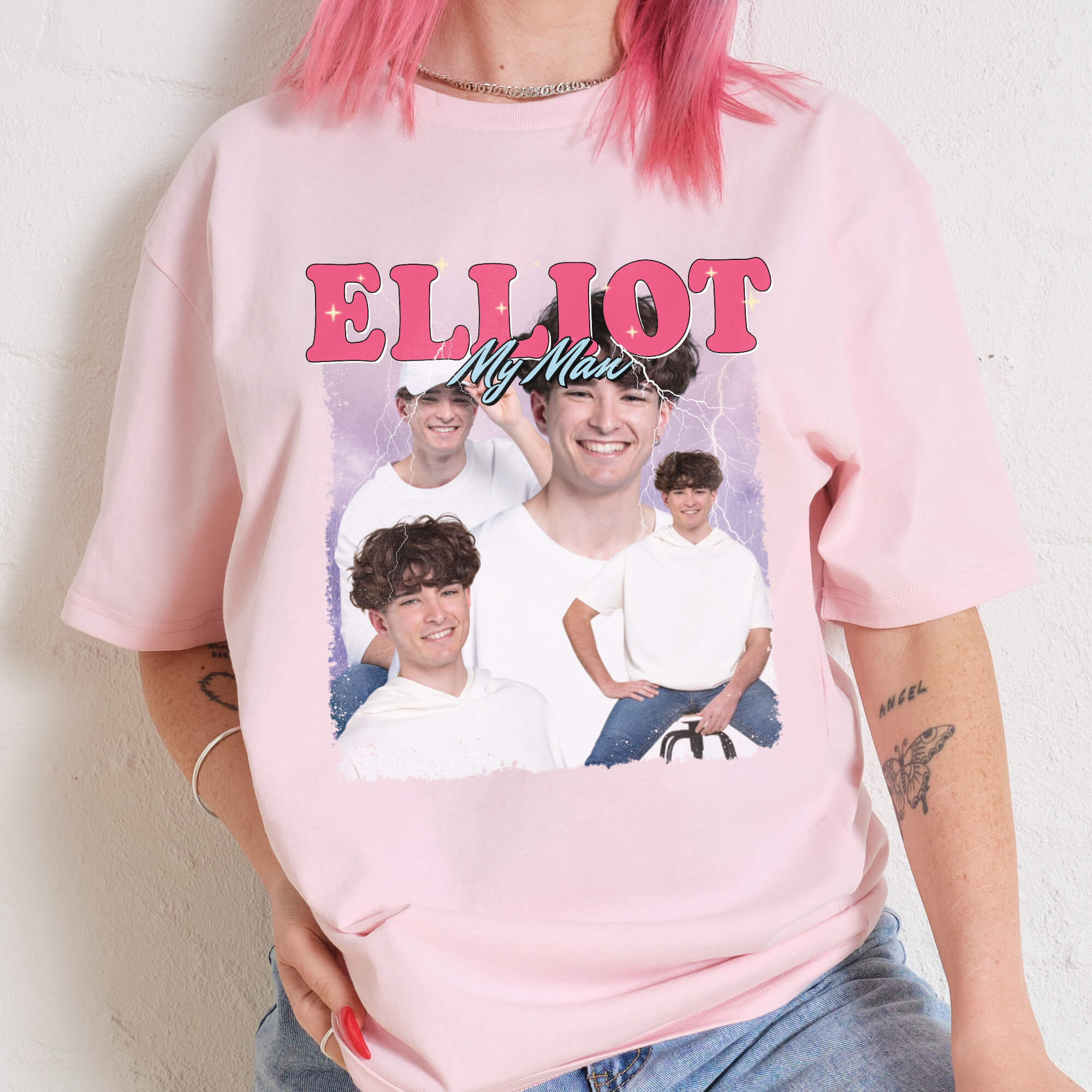 Custom Bootleg Design - Pink T-shirt