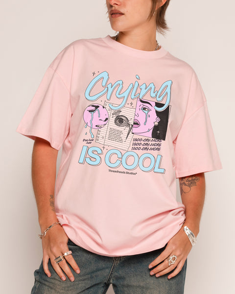 Crying Is Cool T-Shirt | Funny Graphic T-Shirt | Threadheads