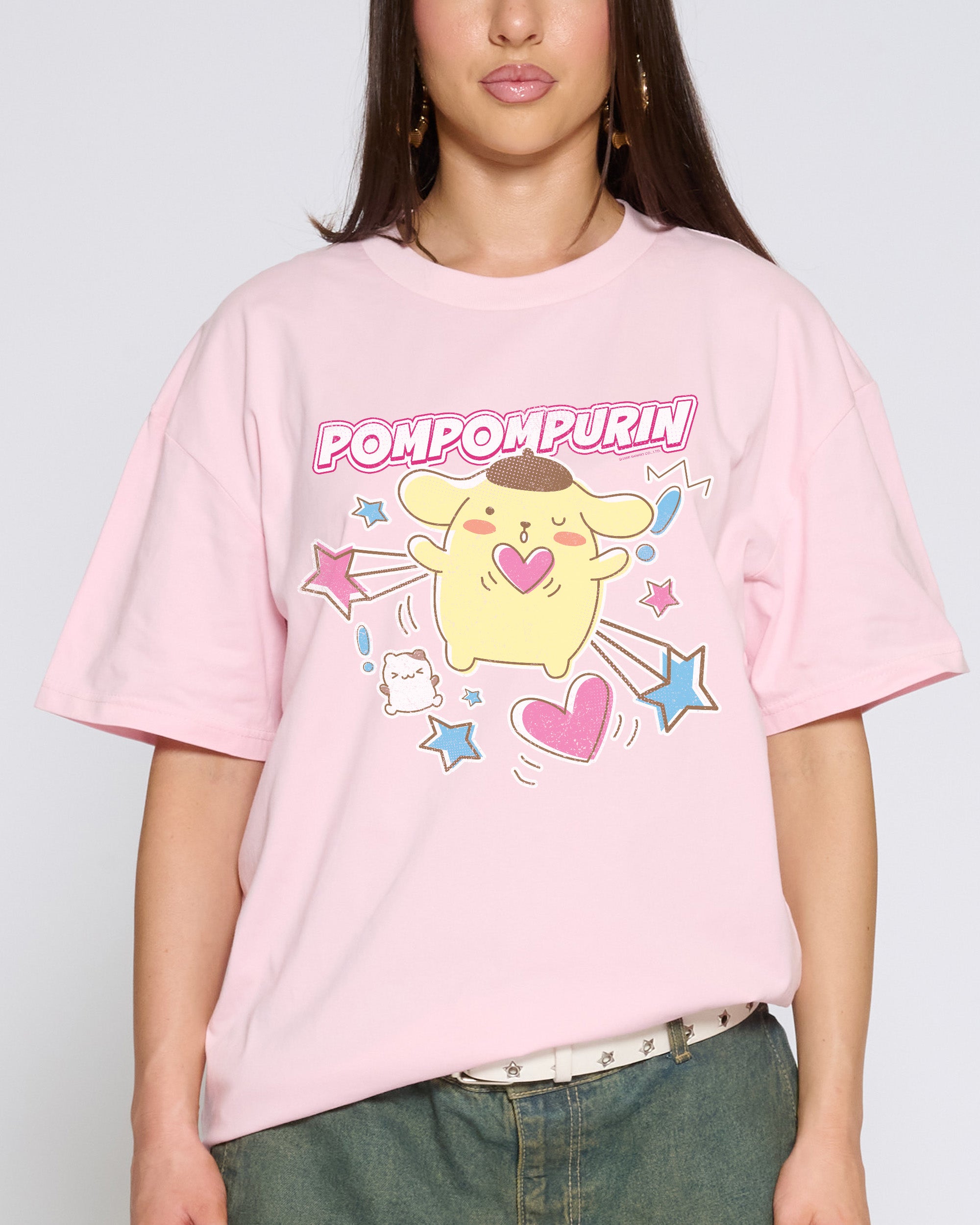 Pompompurin Hearts T-Shirt Official Hello Kitty and Friends collab Threadheads