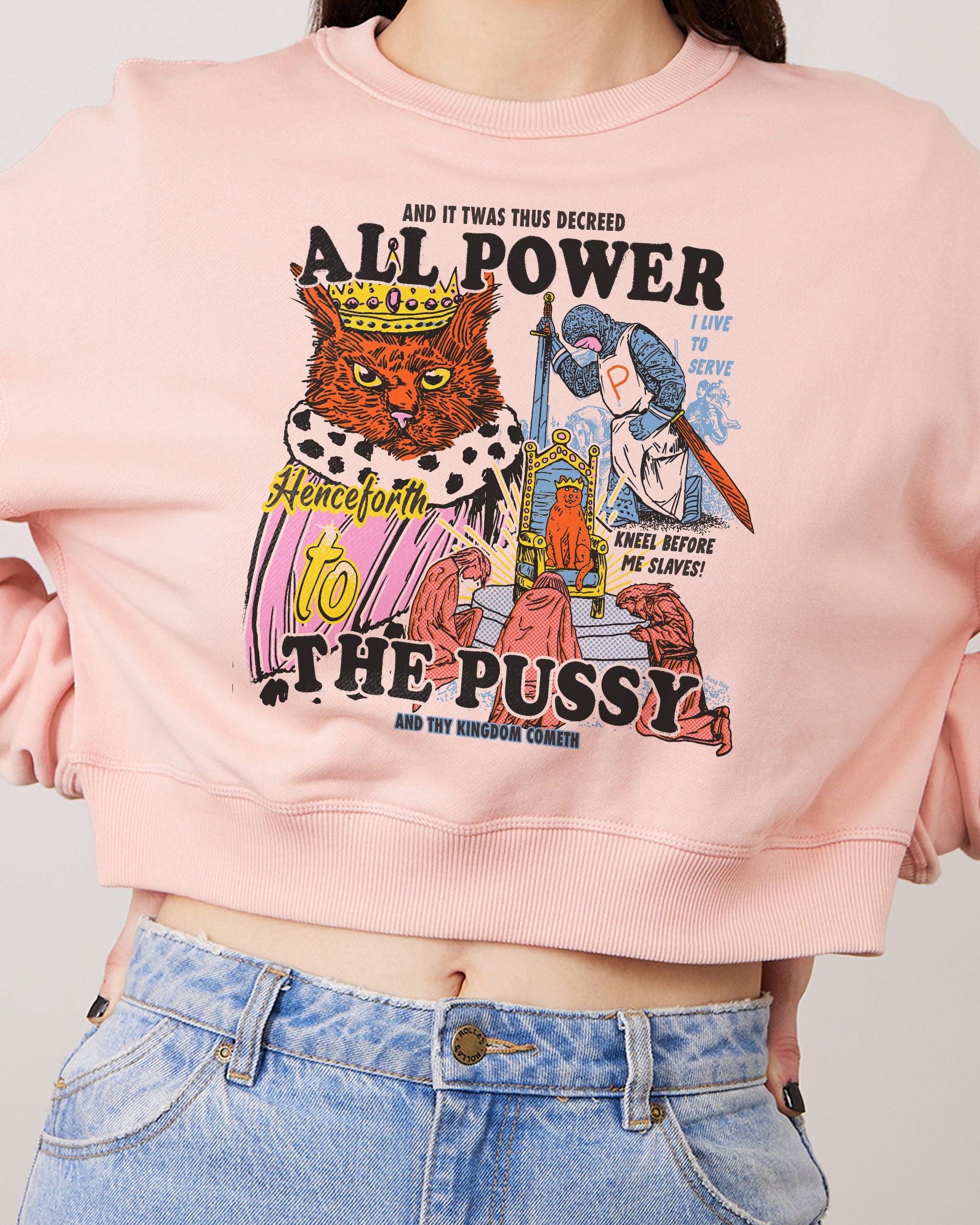 All Power To The Pussy Crop Jumper Australia Online Pink