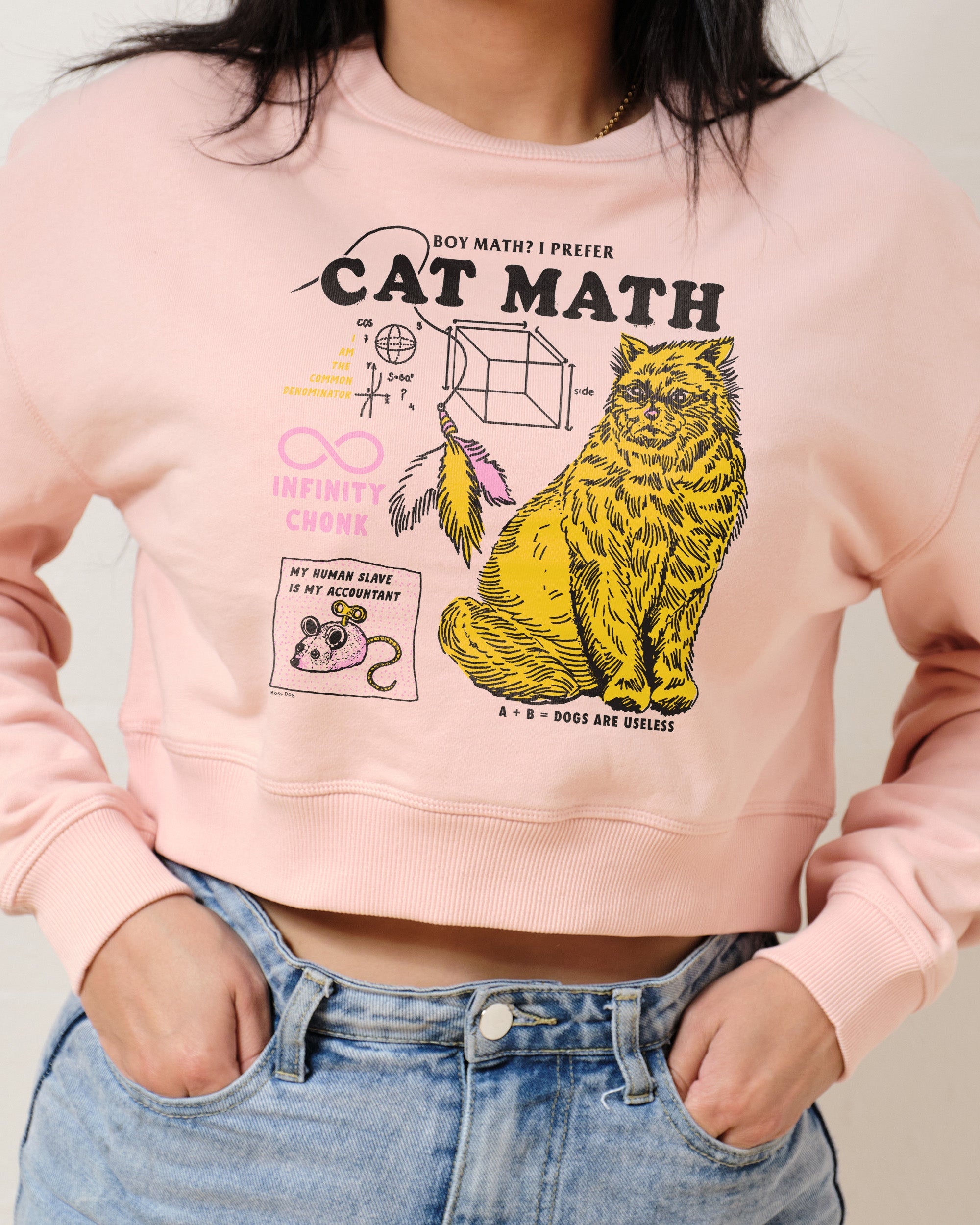Cat Math Crop Jumper Australia Online Pink