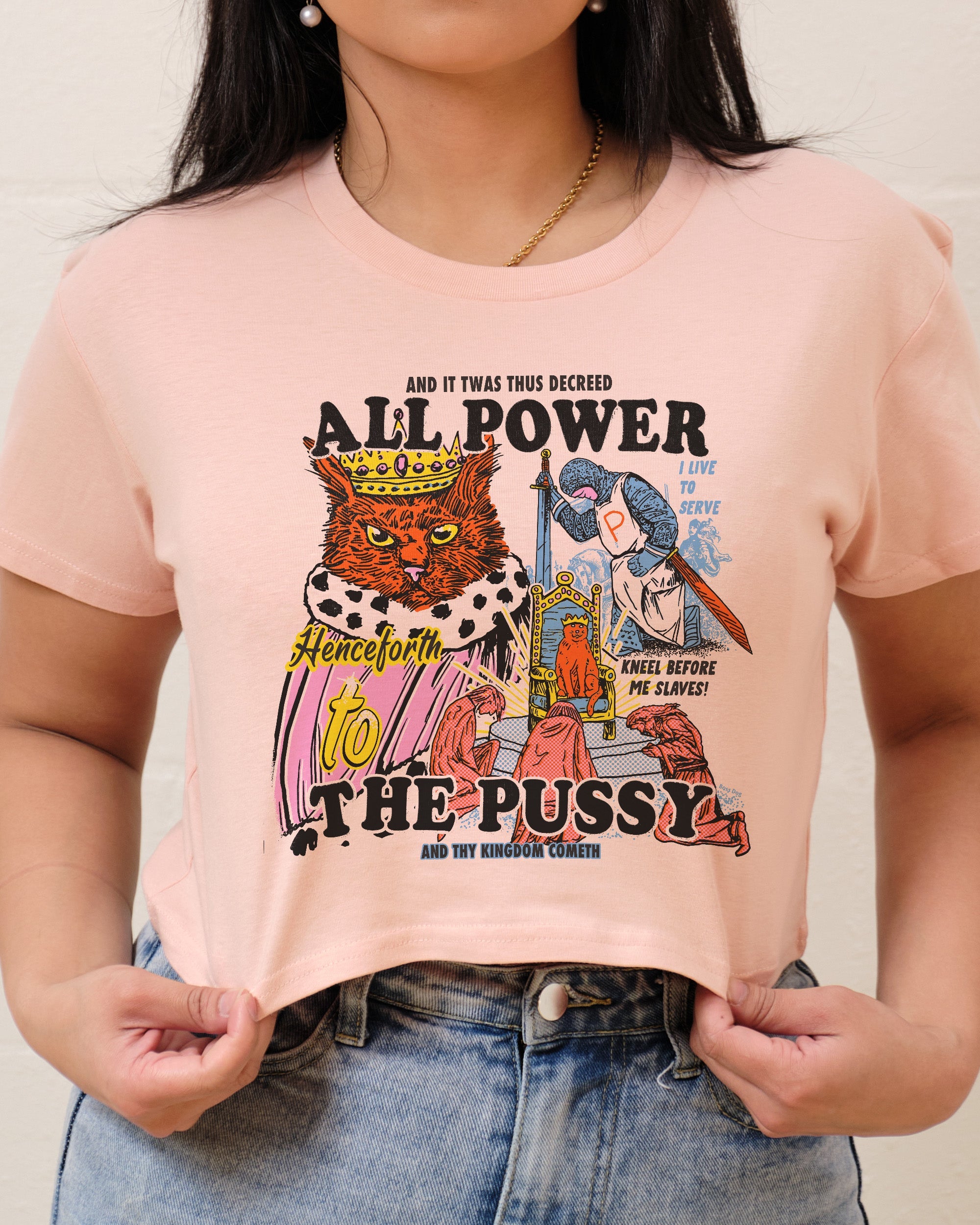 All Power To The Pussy Crop Tee Australia Online Pink