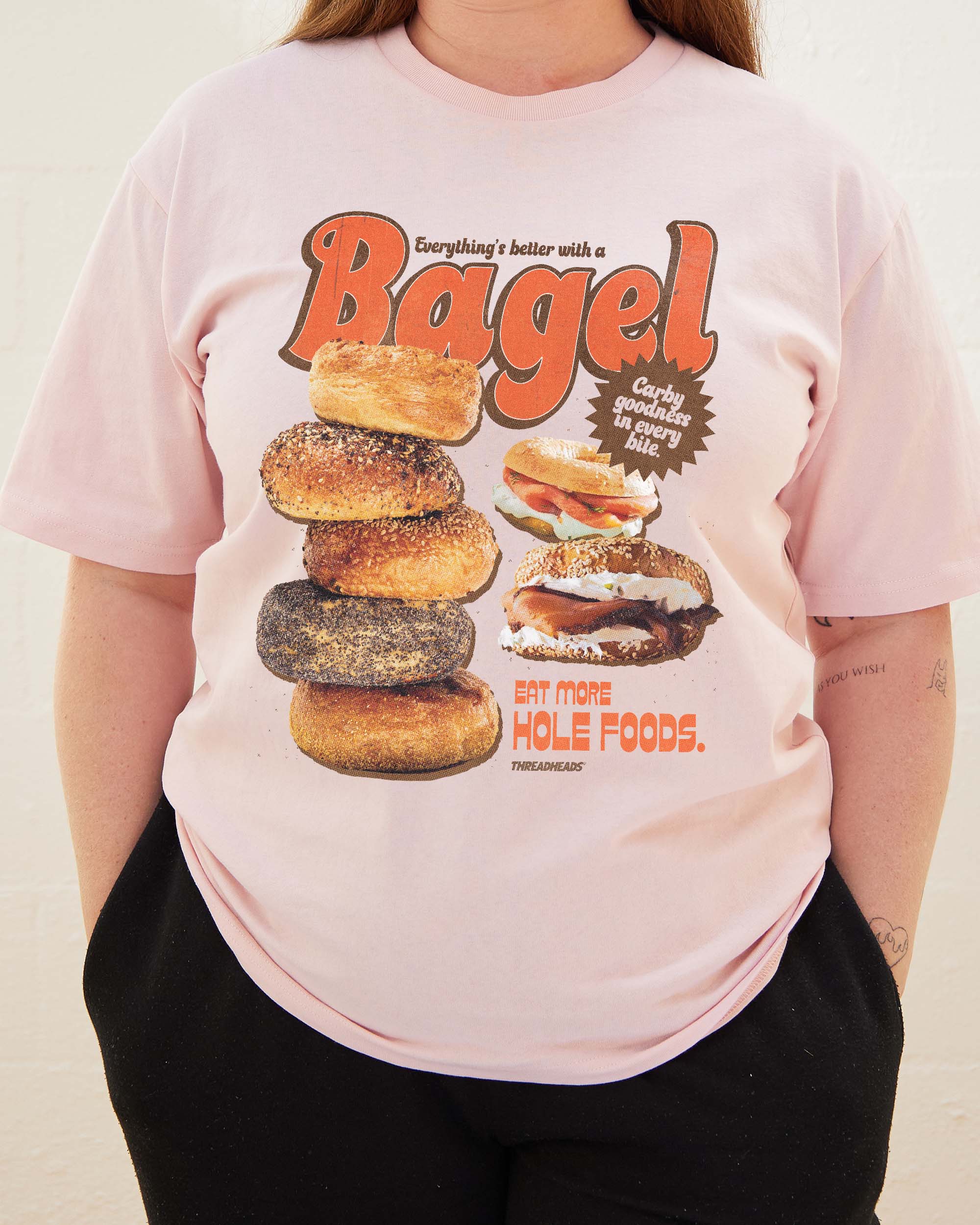 Everything's Better with a Bagel T-Shirt Australia Online Pink